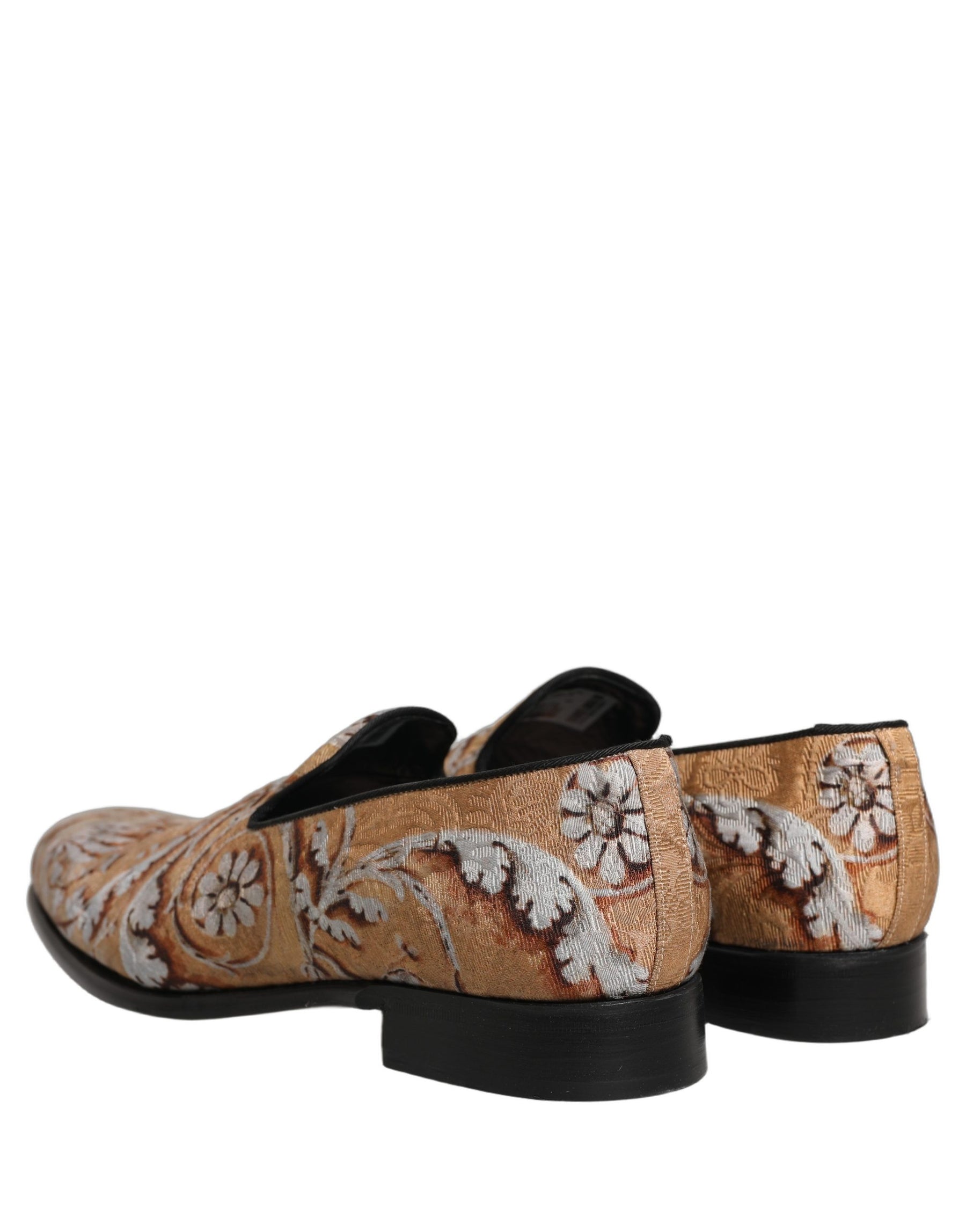 Dolce & Gabbana Gold Brocade Baroque Men Loafers Shoes | Regal Royce