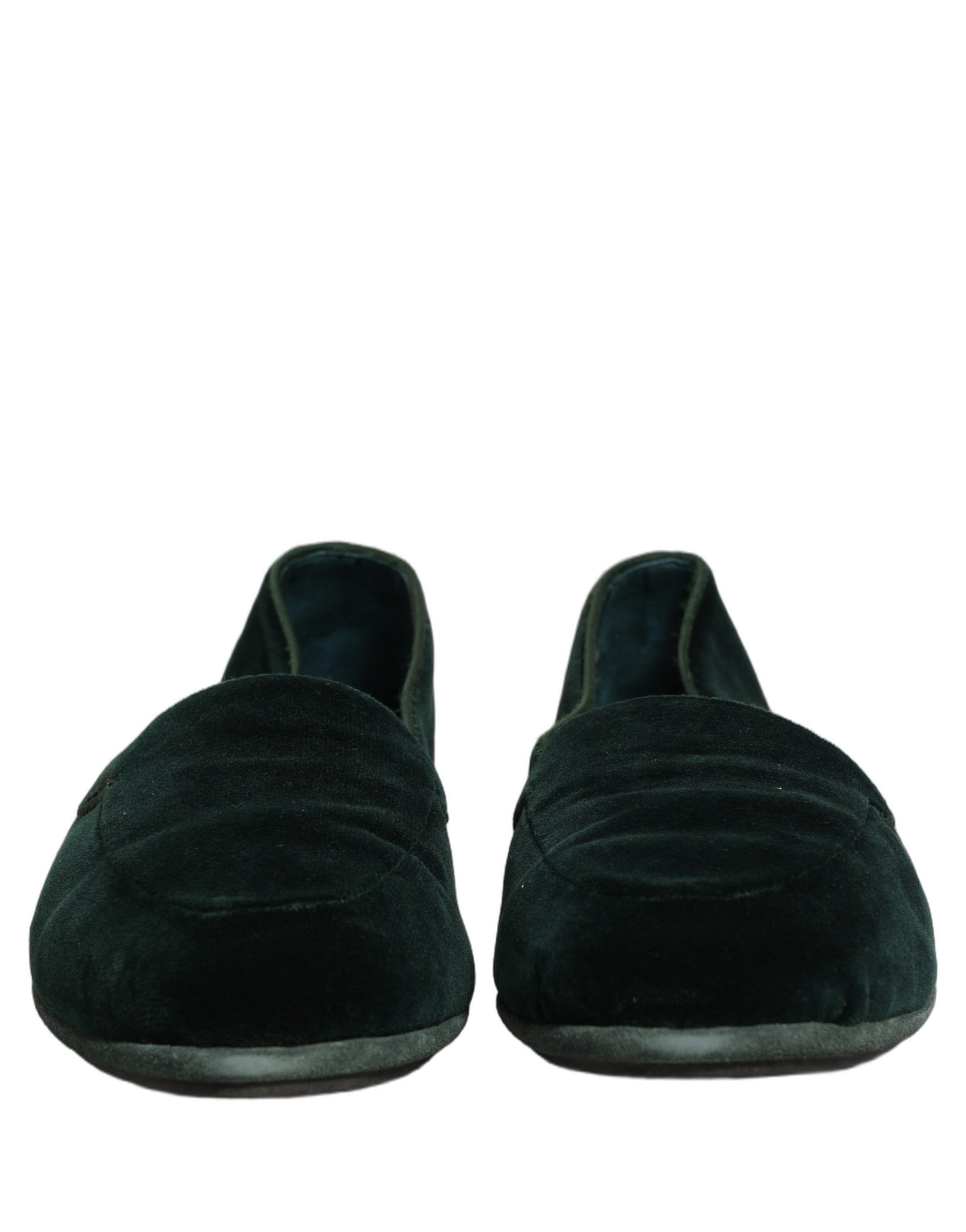 Dolce & Gabbana Green Velvet Slip On Men Flats Loafers Shoes | Regal Royce
