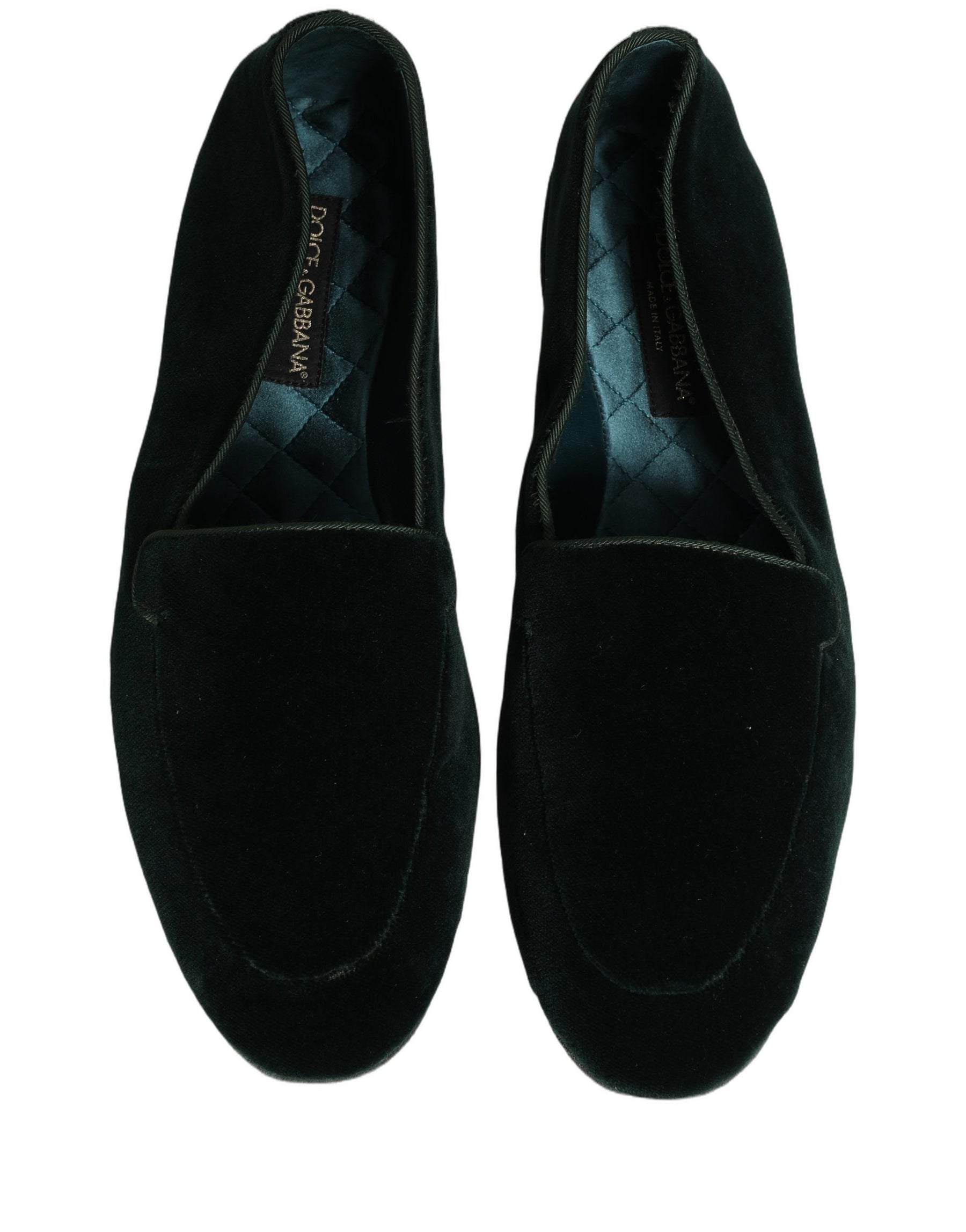 Dolce & Gabbana Green Velvet Slip On Men Flats Loafers Shoes | Regal Royce