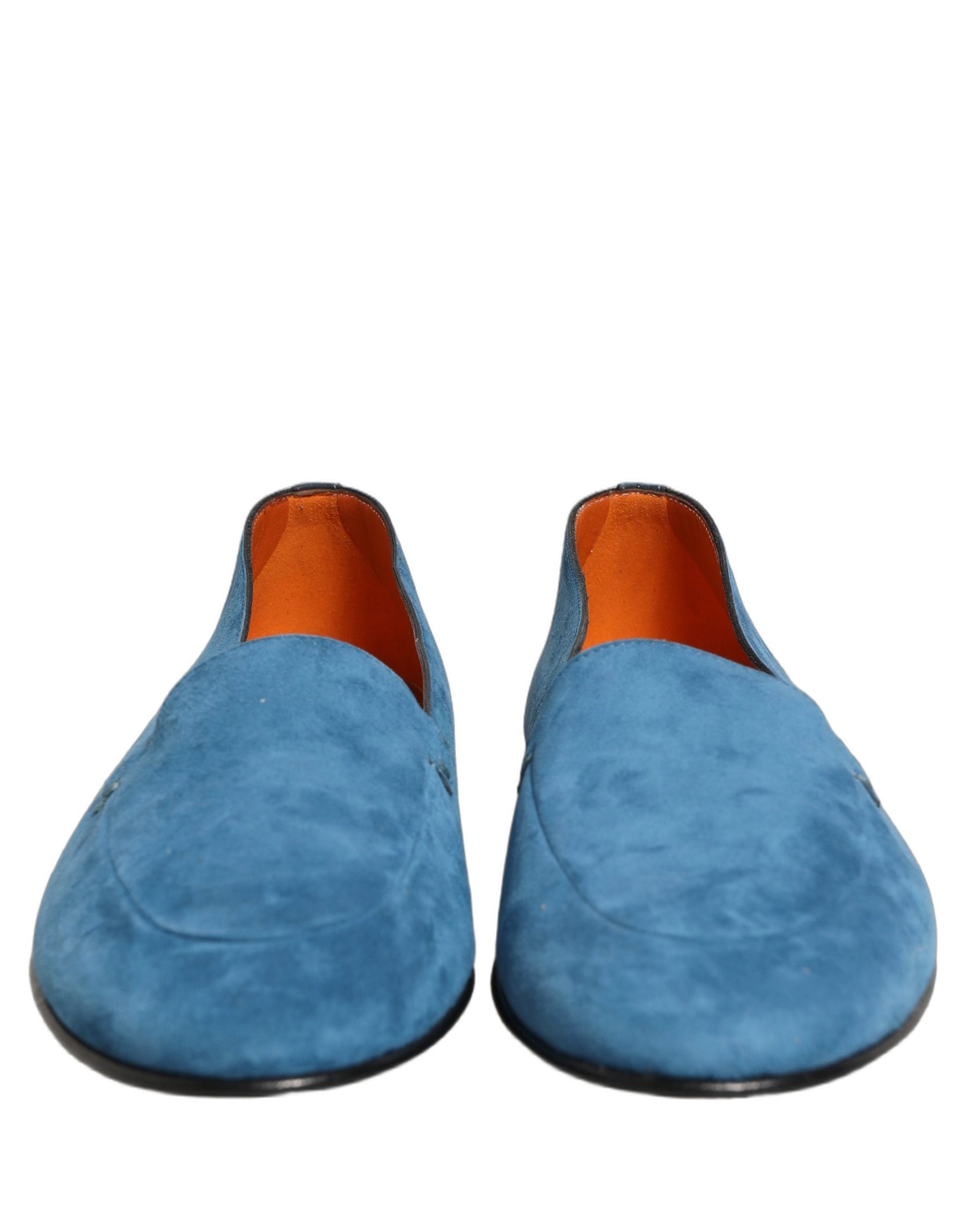 Dolce & Gabbana Blue Velvet Slip On Men Flats Loafers Shoes | Regal Royce