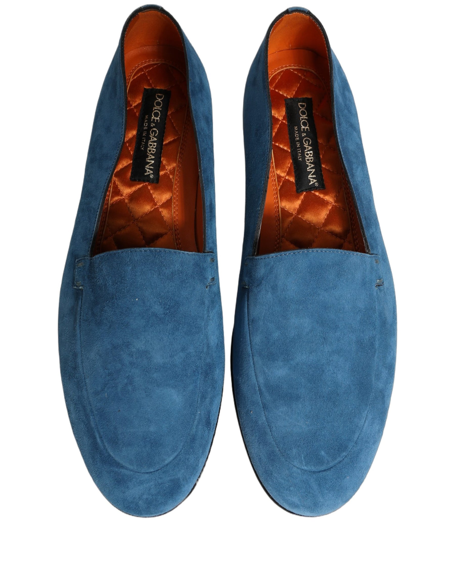 Dolce & Gabbana Blue Velvet Slip On Men Flats Loafers Shoes | Regal Royce