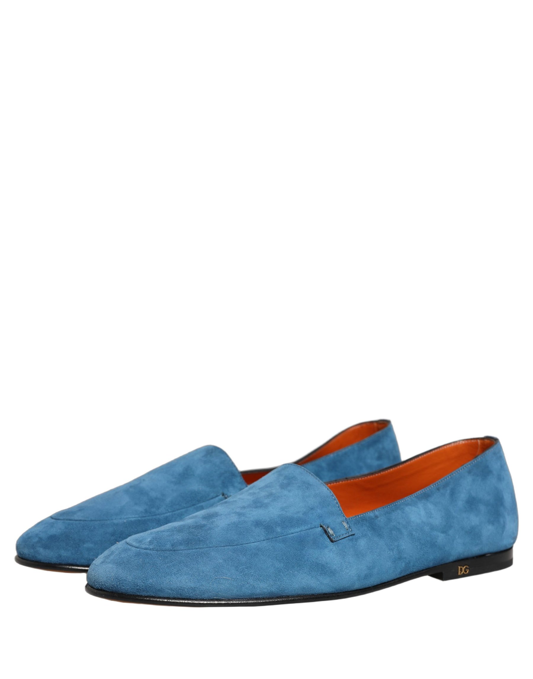 Dolce & Gabbana Blue Velvet Slip On Men Flats Loafers Shoes | Regal Royce