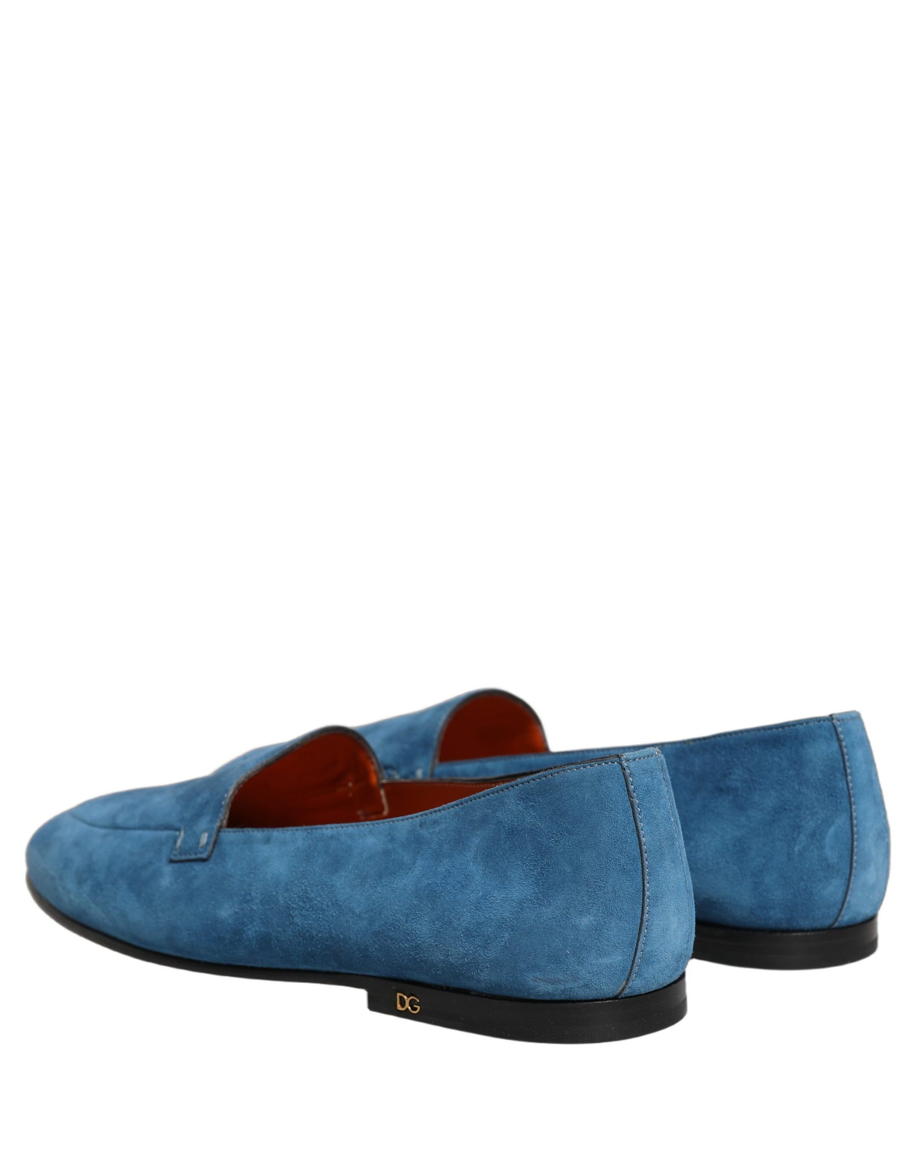 Dolce & Gabbana Blue Velvet Slip On Men Flats Loafers Shoes | Regal Royce