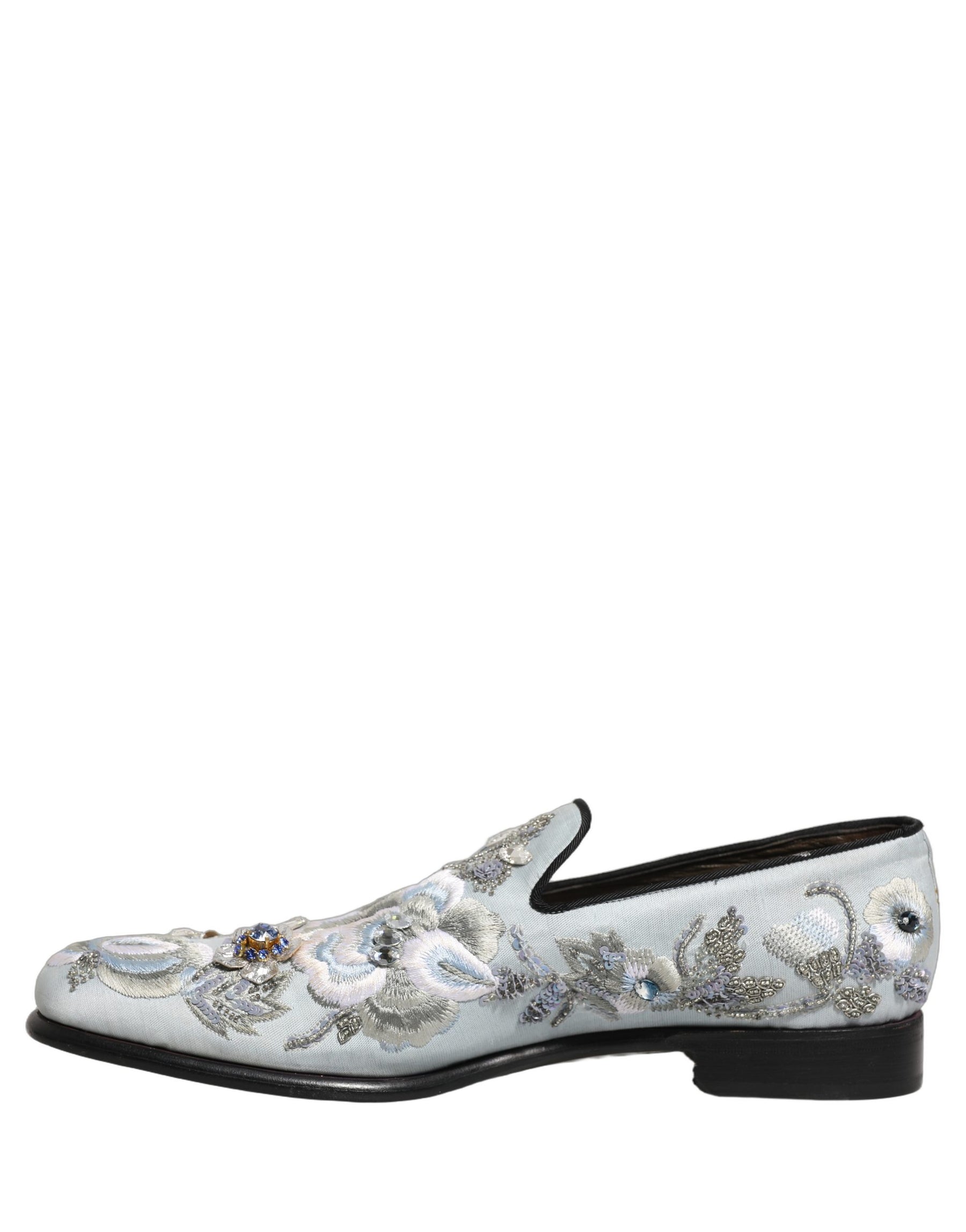 Dolce & Gabbana White Floral Embellished Men Loafers  Shoes | Regal Royce