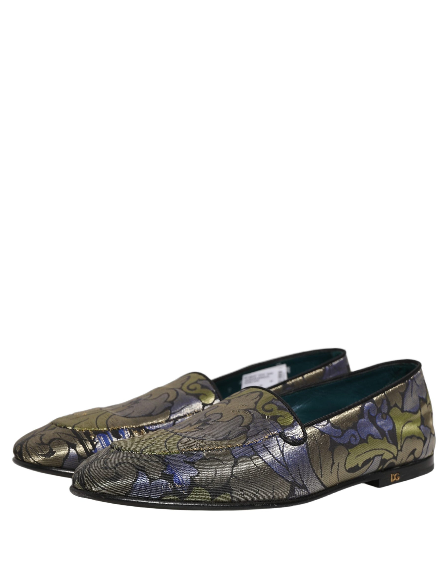 Dolce & Gabbana Multicolor Floral Jacquard Men Loafers Shoes | Regal Royce