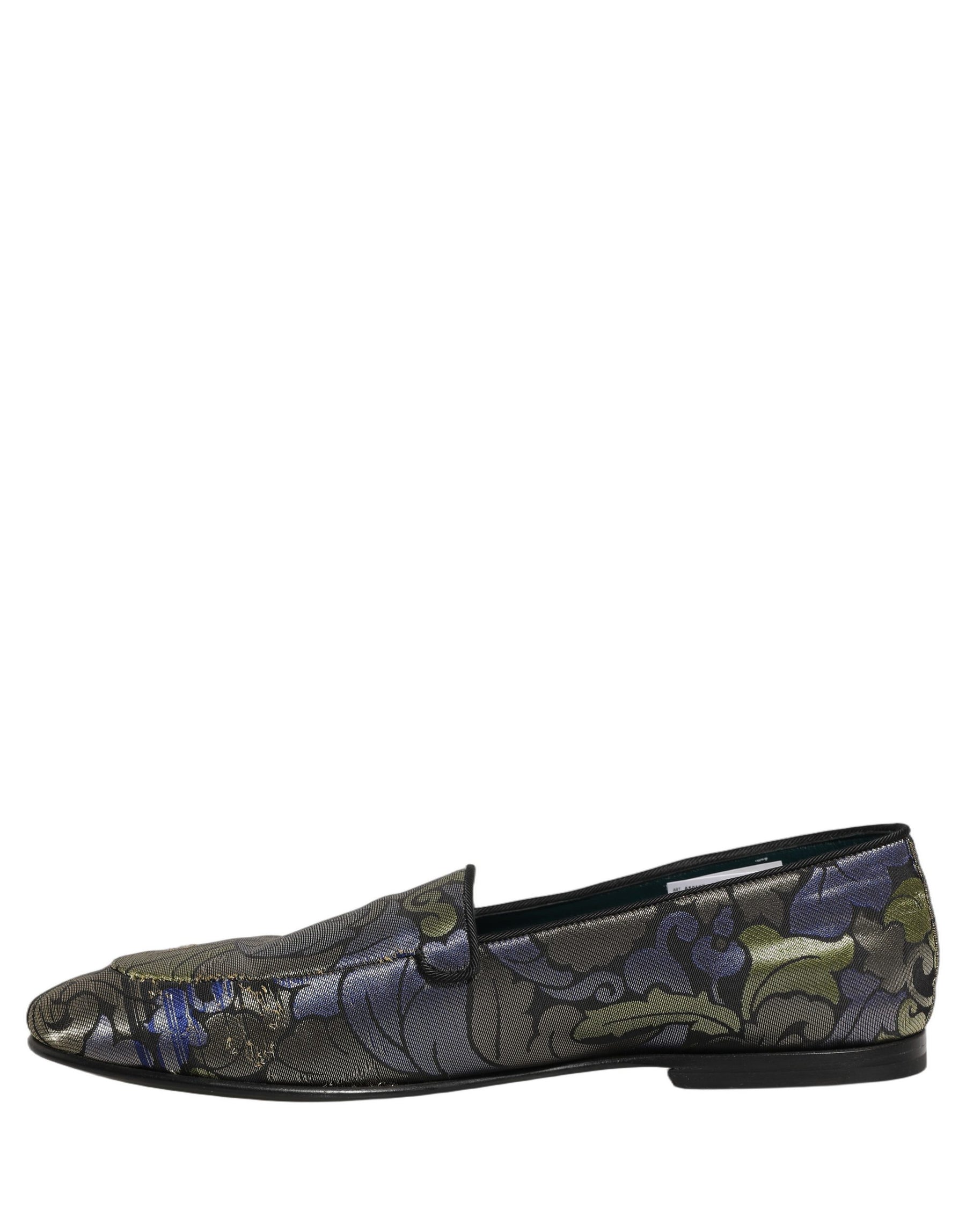 Dolce & Gabbana Multicolor Floral Jacquard Men Loafers Shoes | Regal Royce