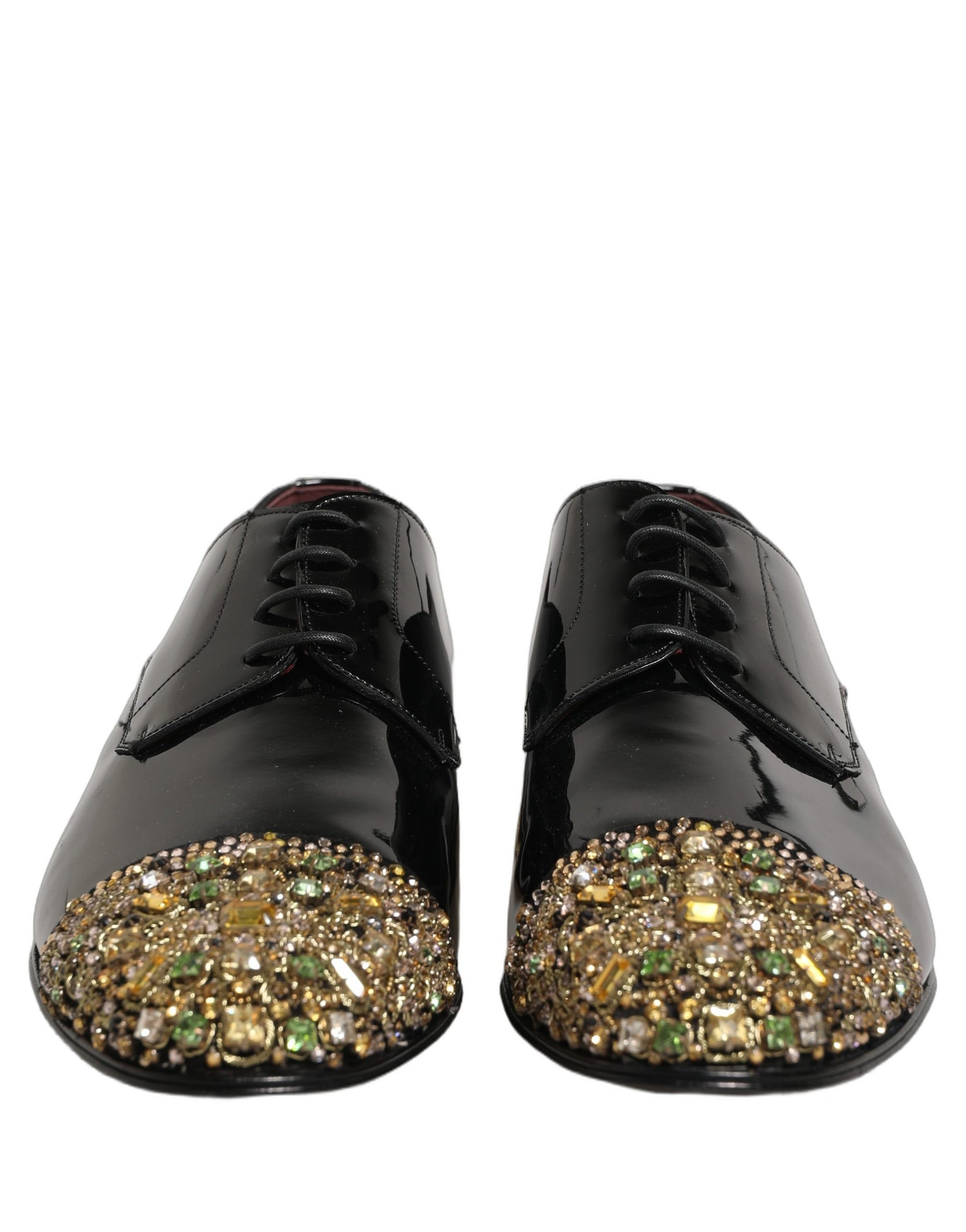 Dolce & Gabbana Black Embellished Men Derby Dress Formal Shoes | Regal Royce