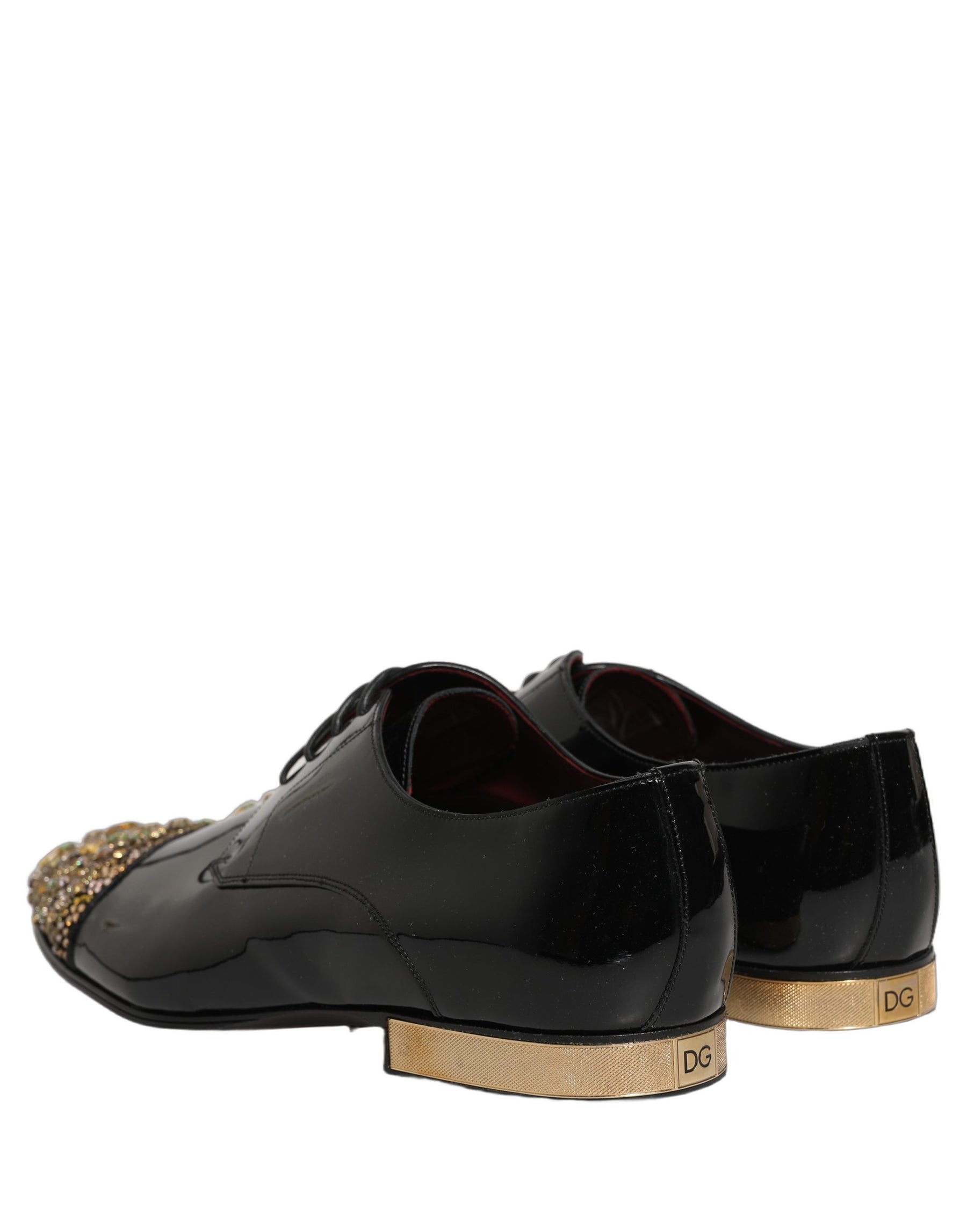 Dolce & Gabbana Black Embellished Men Derby Dress Formal Shoes | Regal Royce