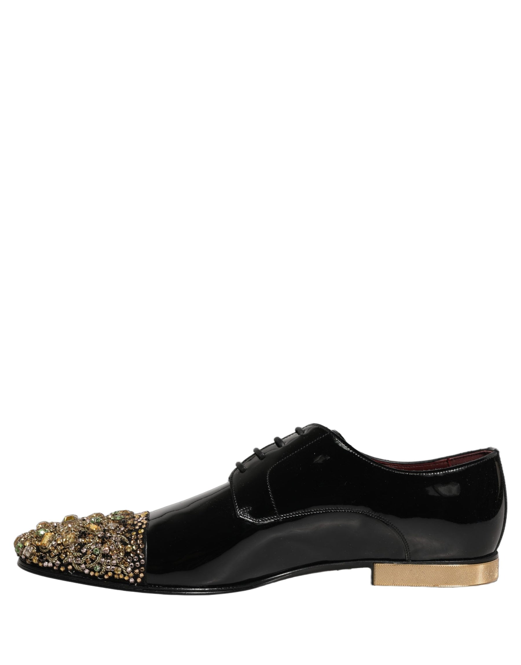 Dolce & Gabbana Black Embellished Men Derby Dress Formal Shoes | Regal Royce