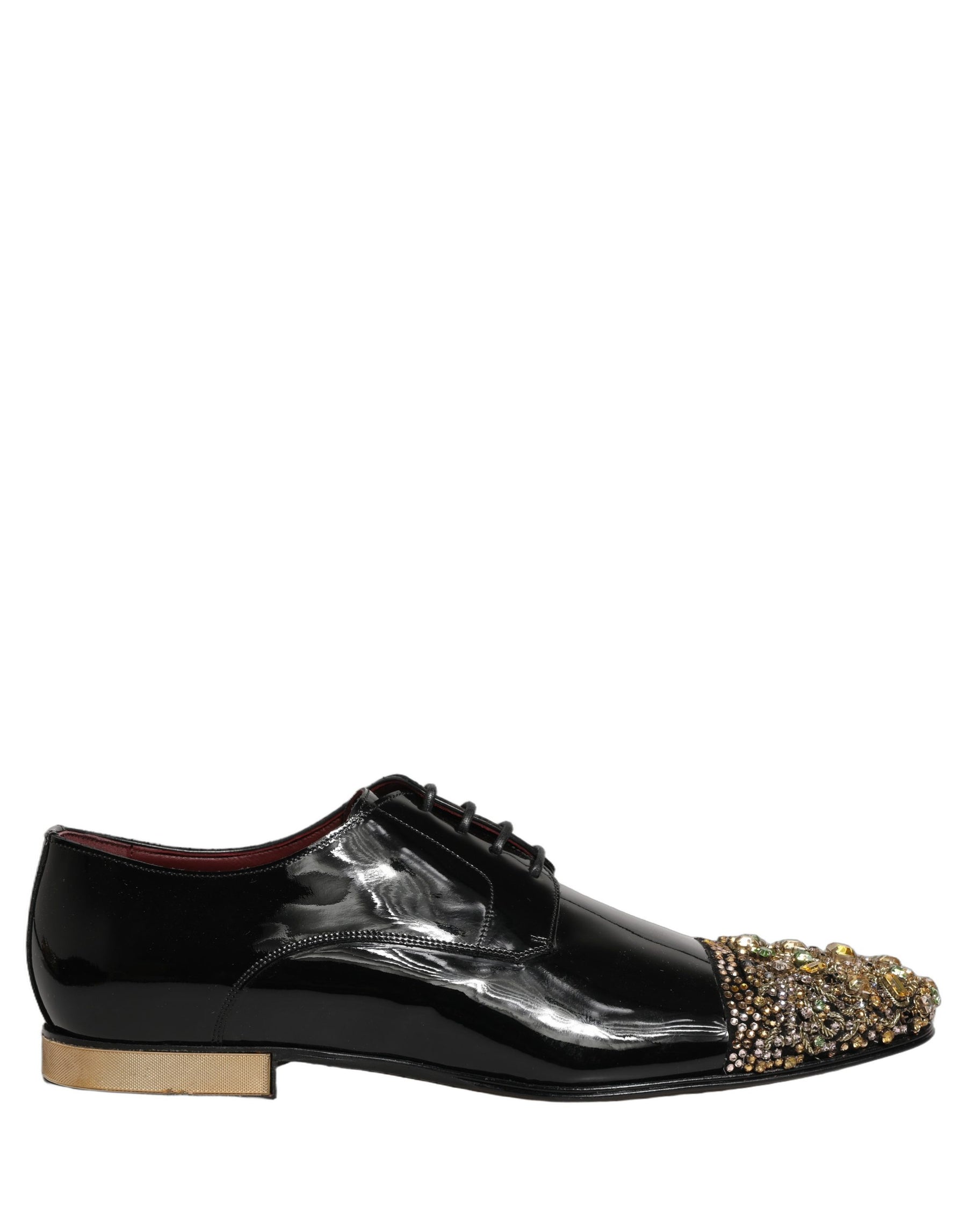 Dolce & Gabbana Black Embellished Men Derby Dress Formal Shoes | Regal Royce