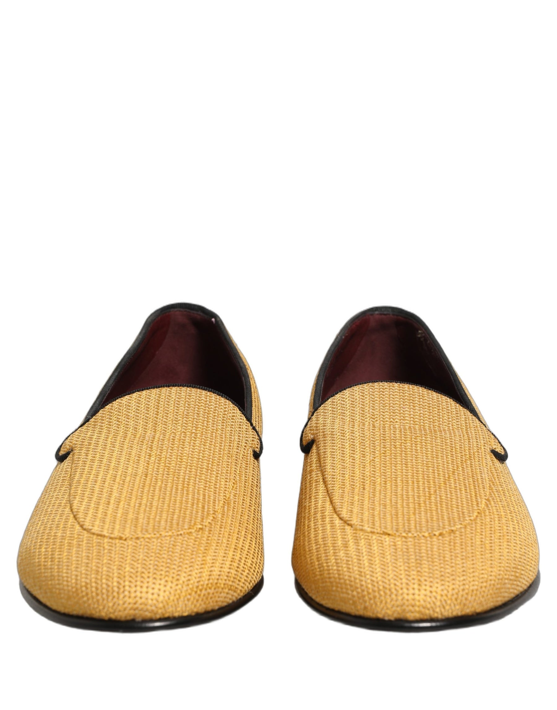Dolce & Gabbana Yellow Woven Men Slip On Dress Loafers Shoes | Regal Royce
