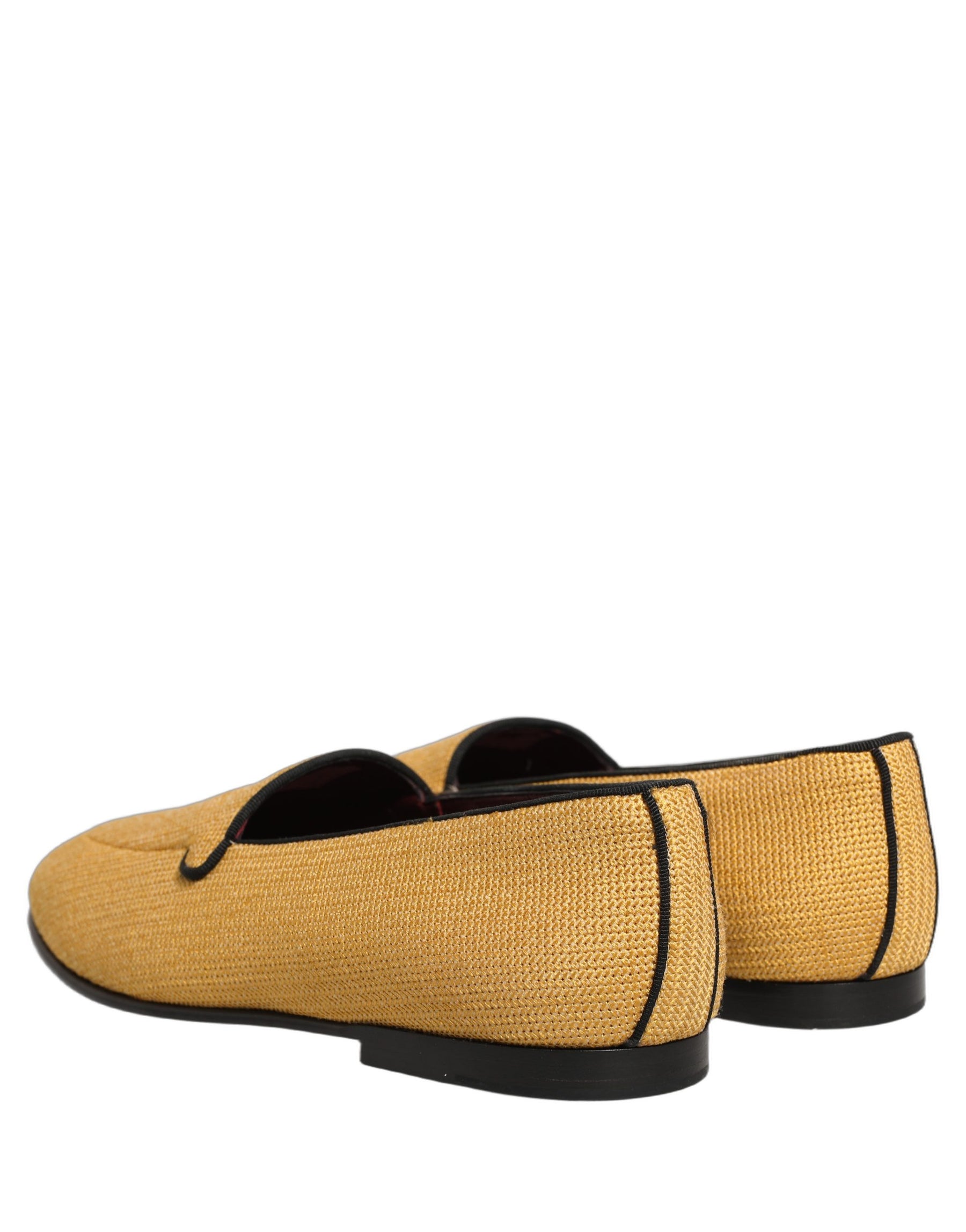 Dolce & Gabbana Yellow Woven Men Slip On Dress Loafers Shoes | Regal Royce