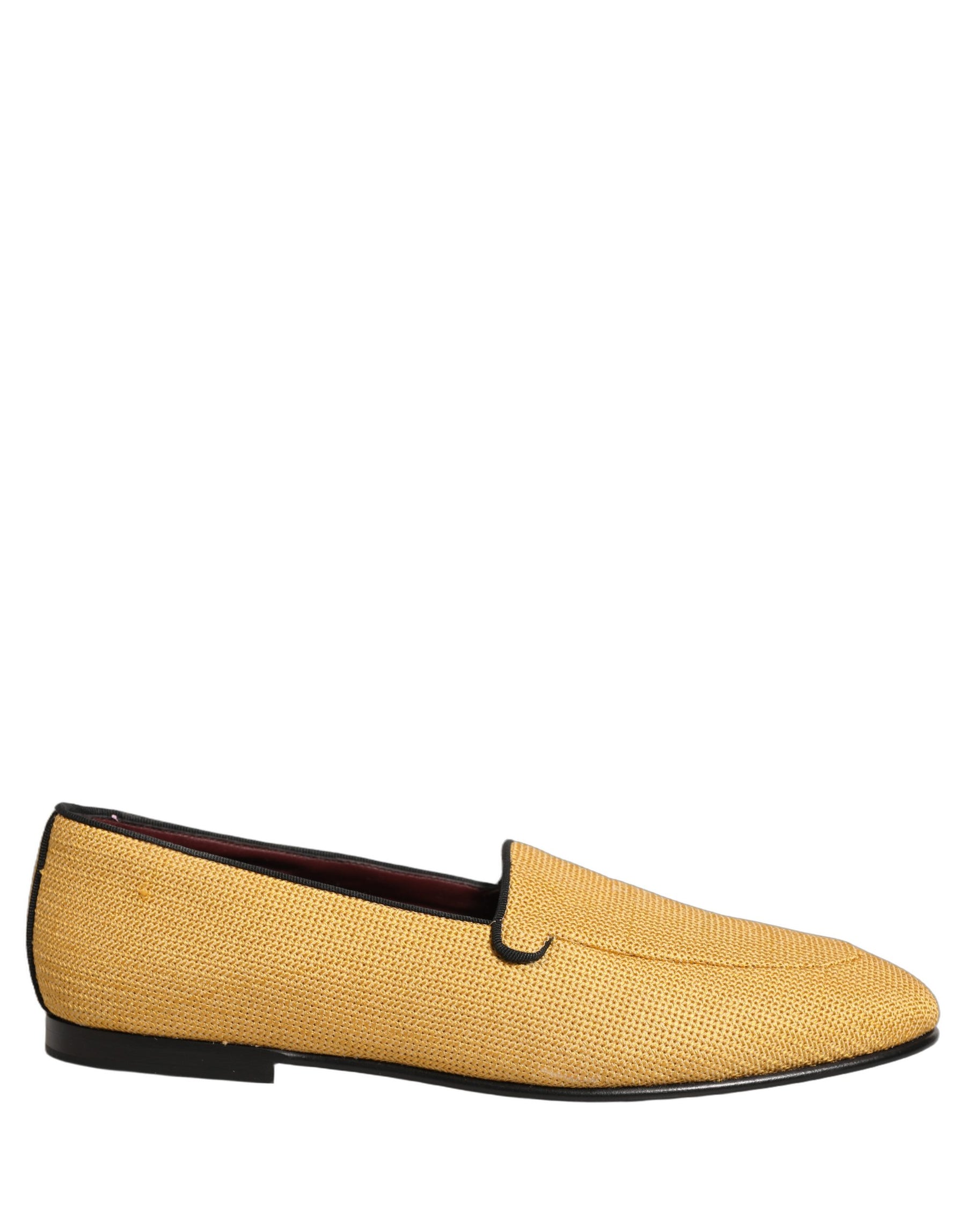 Dolce & Gabbana Yellow Woven Men Slip On Dress Loafers Shoes | Regal Royce