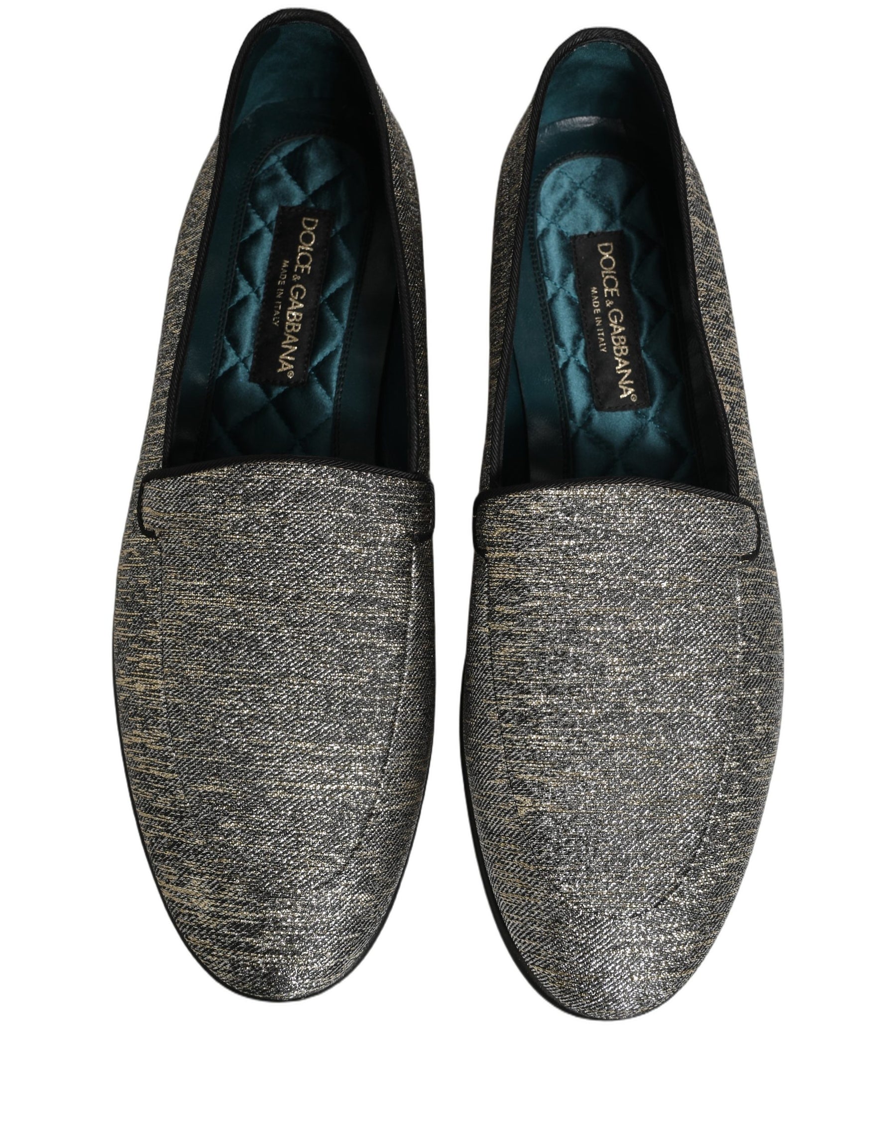Dolce & Gabbana Gray Lurex Glitter Men Dress Loafers Shoes | Regal Royce