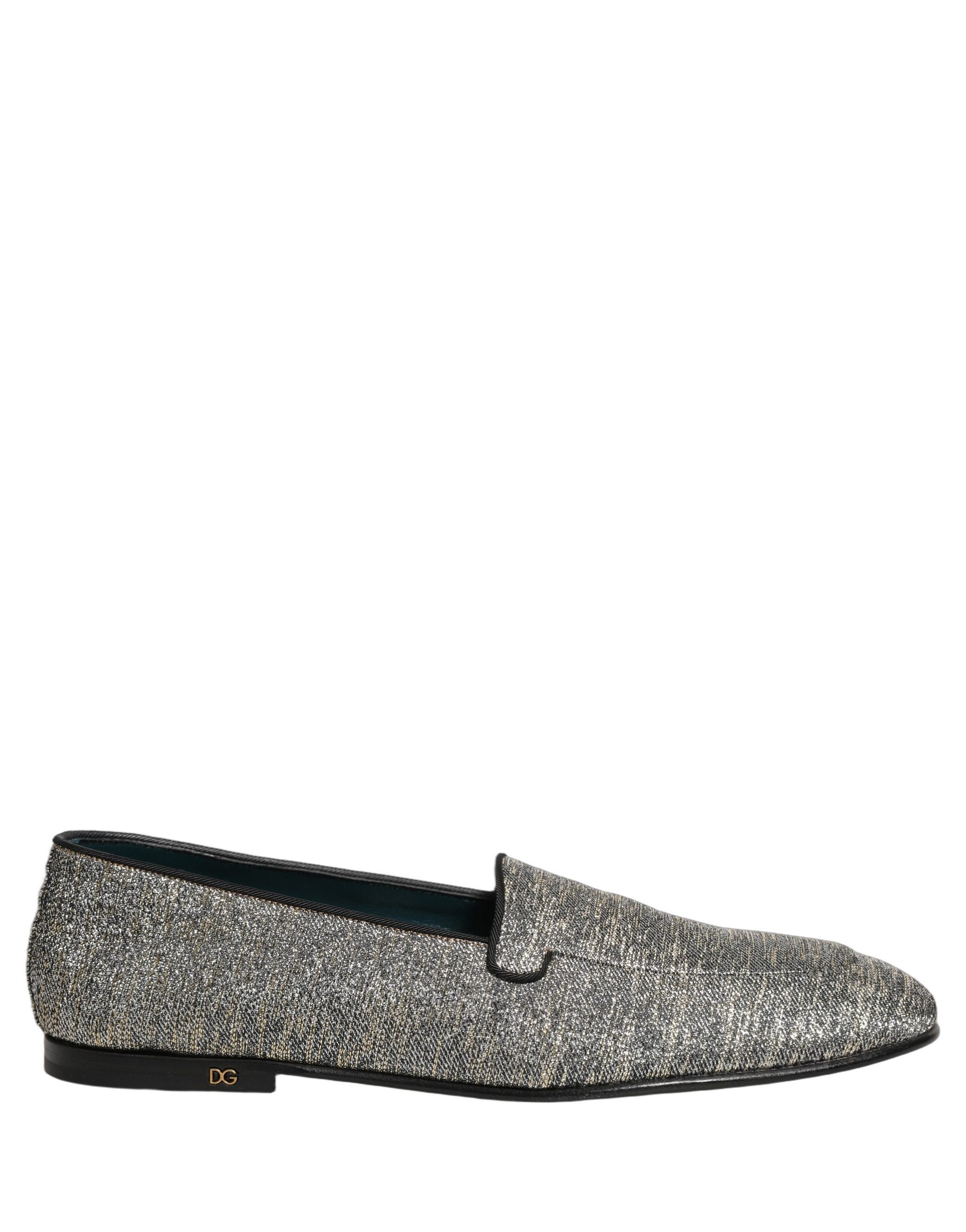 Dolce & Gabbana Gray Lurex Glitter Men Dress Loafers Shoes | Regal Royce