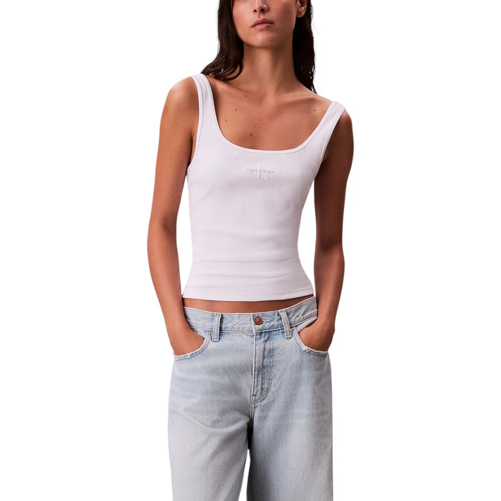 Calvin Klein Jeans White Cotton Tank Tops | Regal Royce