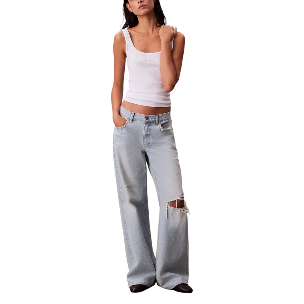 Calvin Klein Jeans White Cotton Tank Tops | Regal Royce