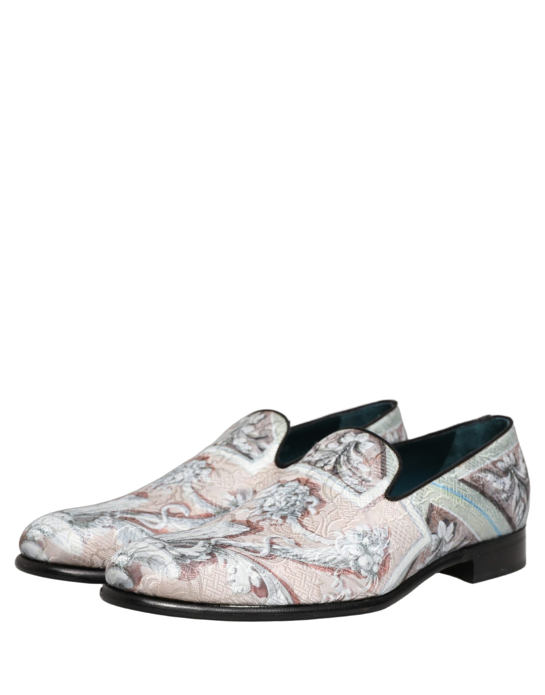 Dolce & Gabbana Multicolor Velvet Baroque Dress Loafers Shoes | Regal Royce