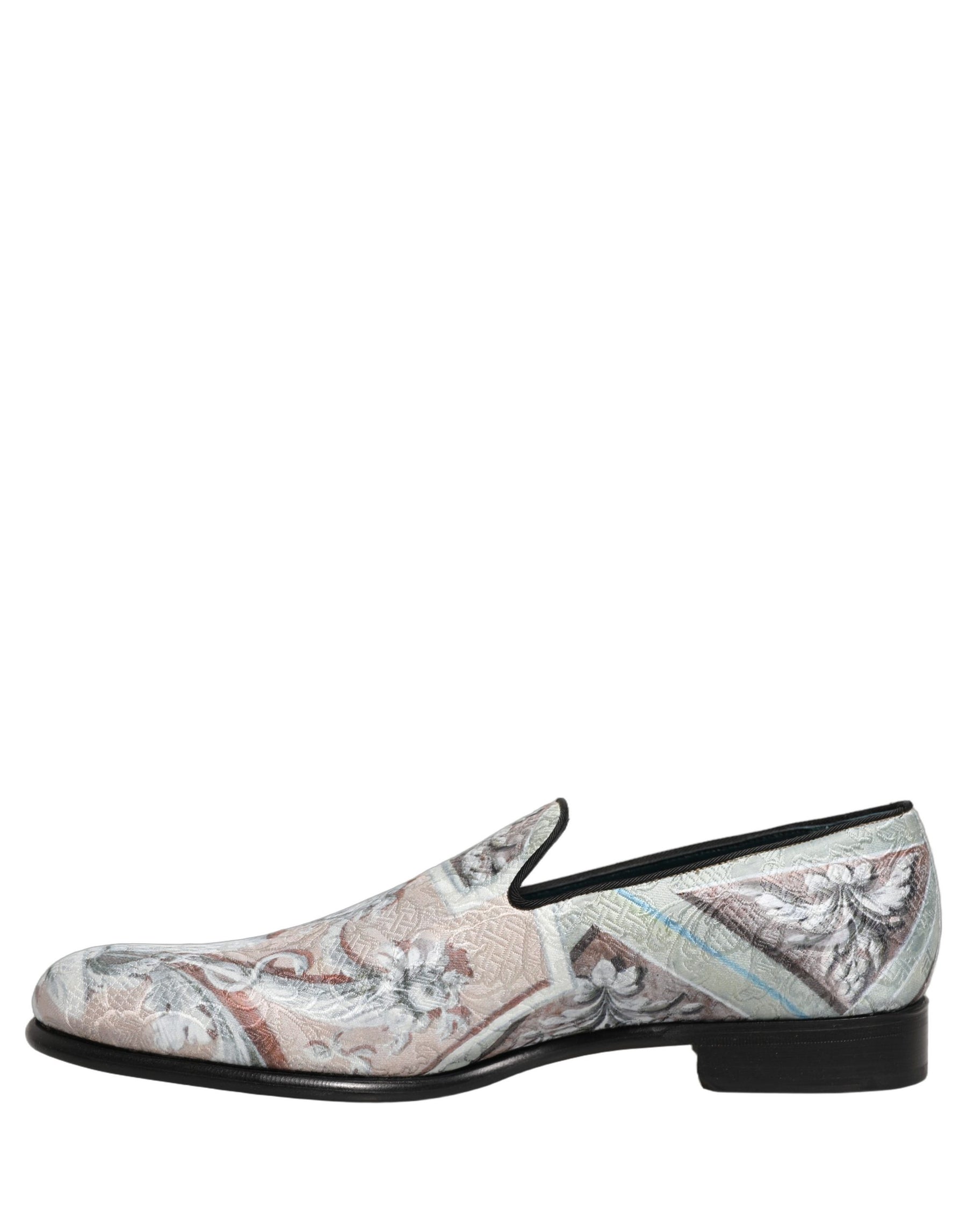 Dolce & Gabbana Multicolor Velvet Baroque Dress Loafers Shoes | Regal Royce