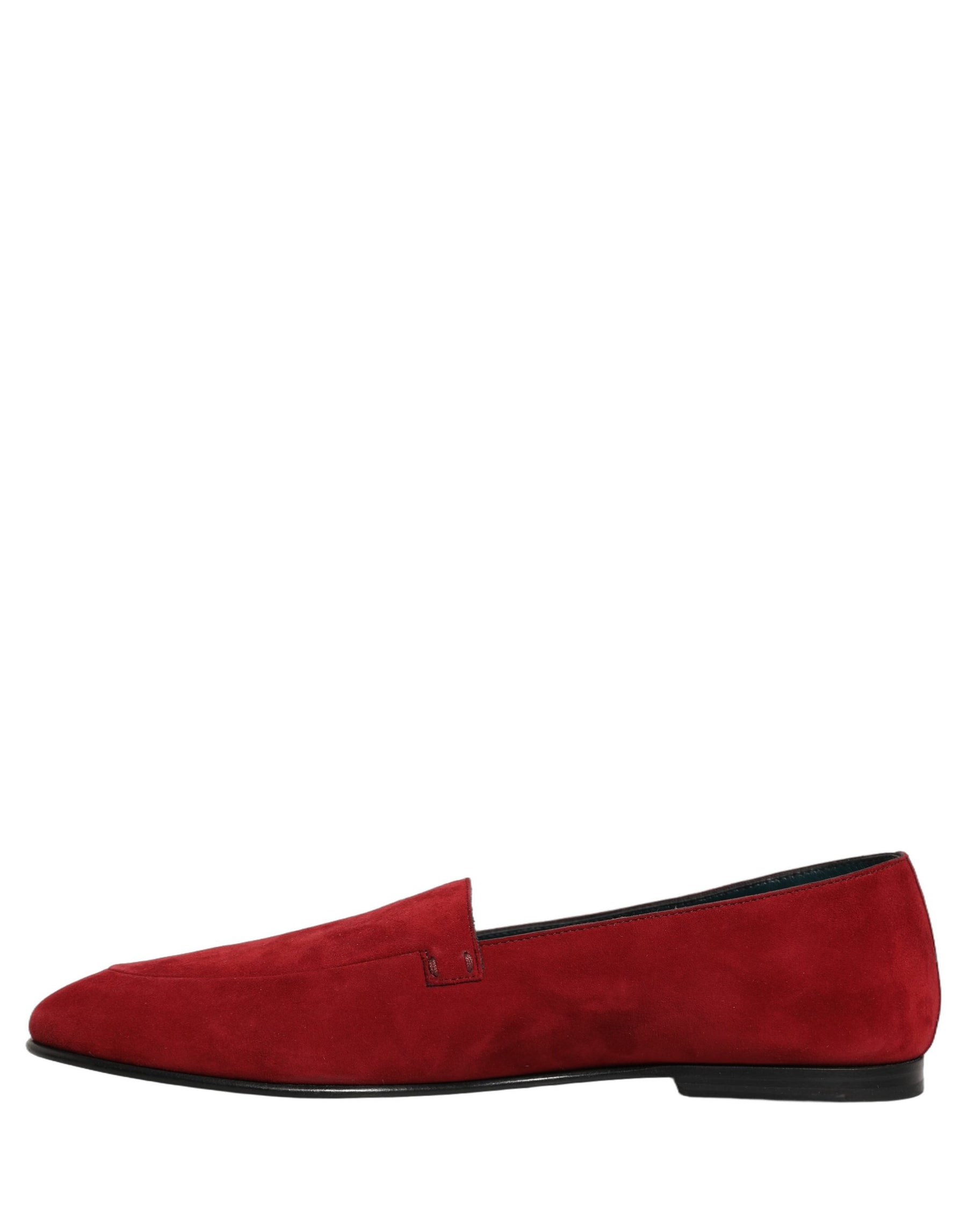 Dolce & Gabbana Red Suede Logo Slip On Flats Loafers Shoes | Regal Royce