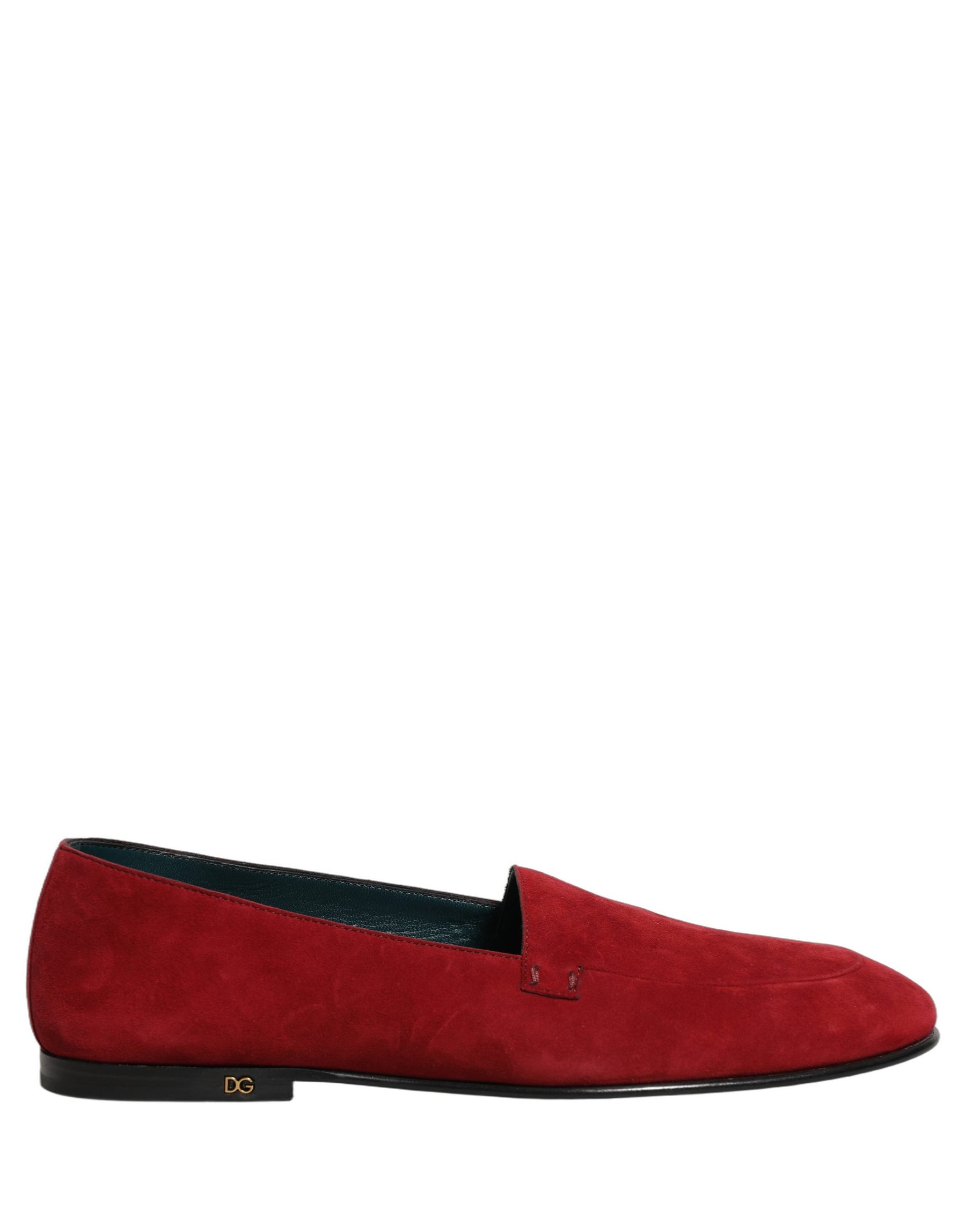 Dolce & Gabbana Red Suede Logo Slip On Flats Loafers Shoes | Regal Royce