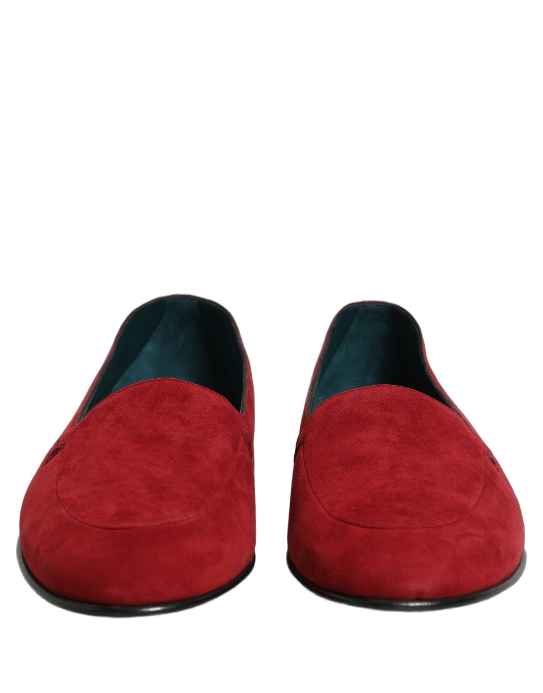 Dolce & Gabbana Red Suede Logo Slip On Flats Loafers Shoes | Regal Royce