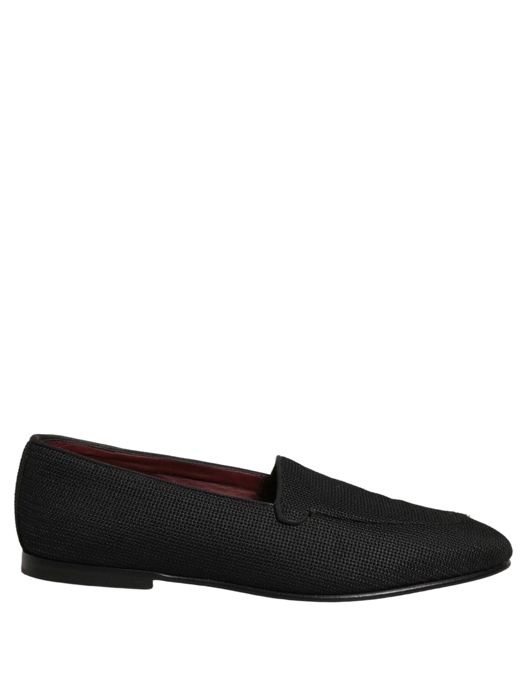 Dolce & Gabbana Black Woven Men Slip On Dress Loafers Shoes | Regal Royce