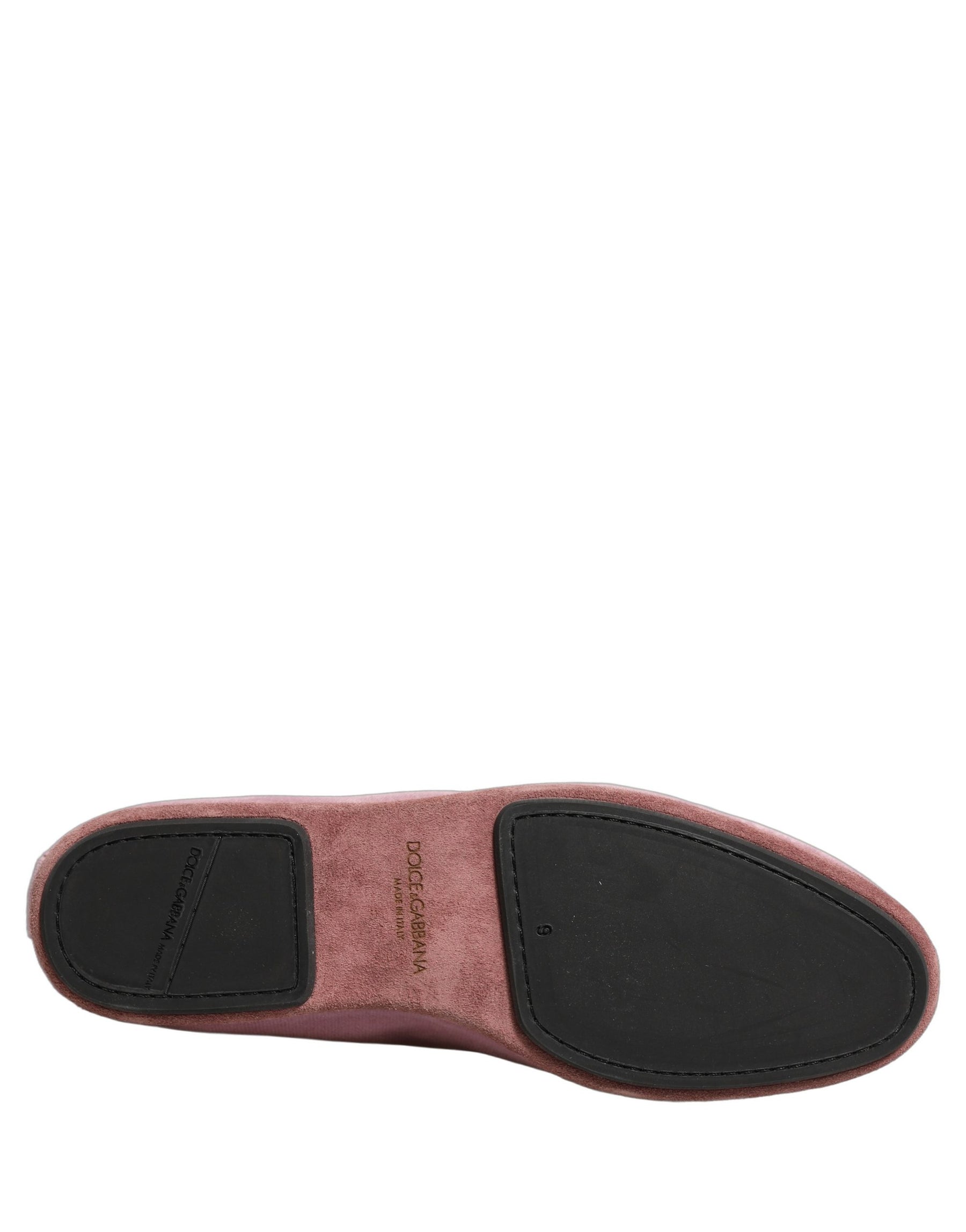 Dolce & Gabbana Pink Velvet Slip On Men Flats Loafers Shoes | Regal Royce