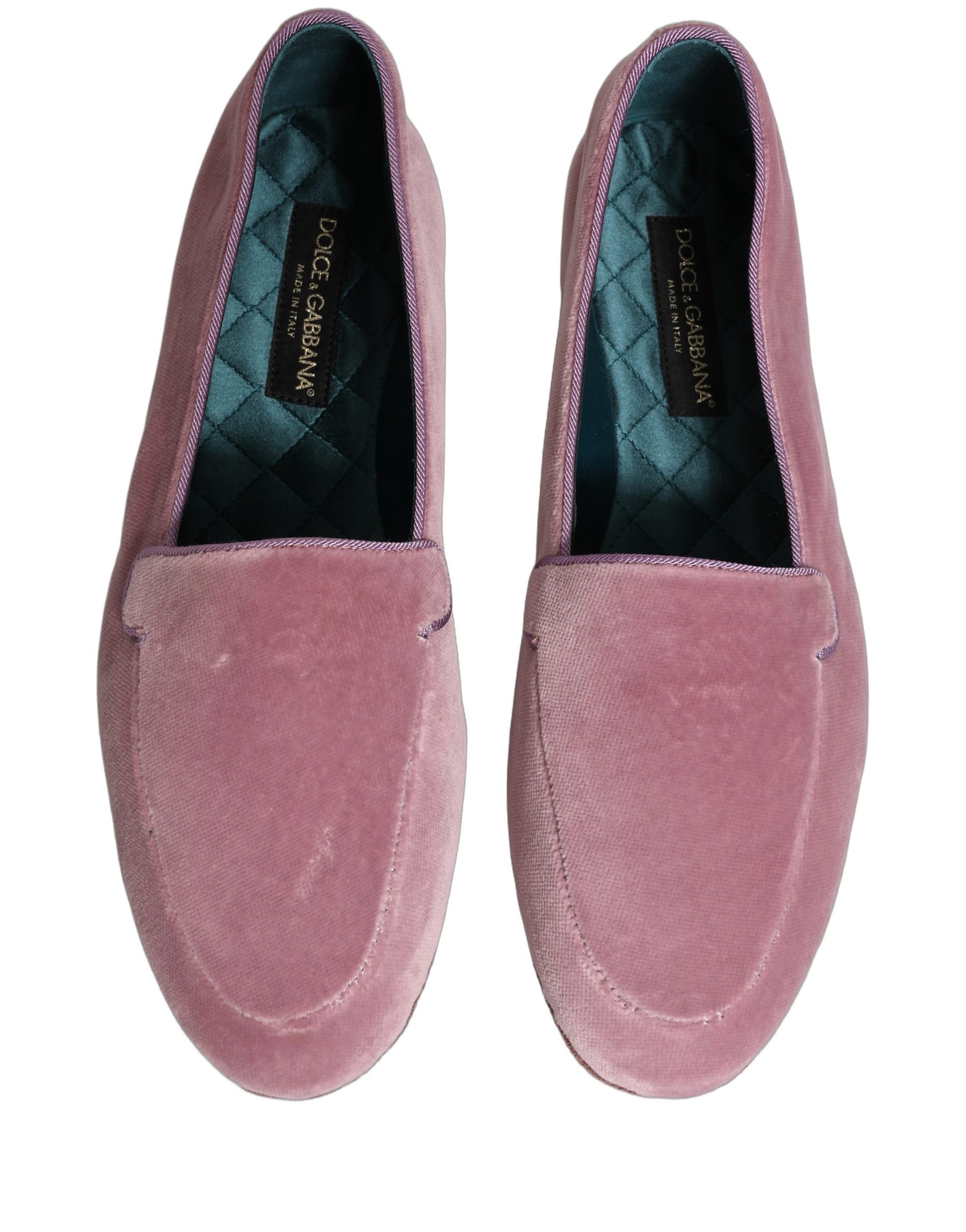 Dolce & Gabbana Pink Velvet Slip On Men Flats Loafers Shoes | Regal Royce