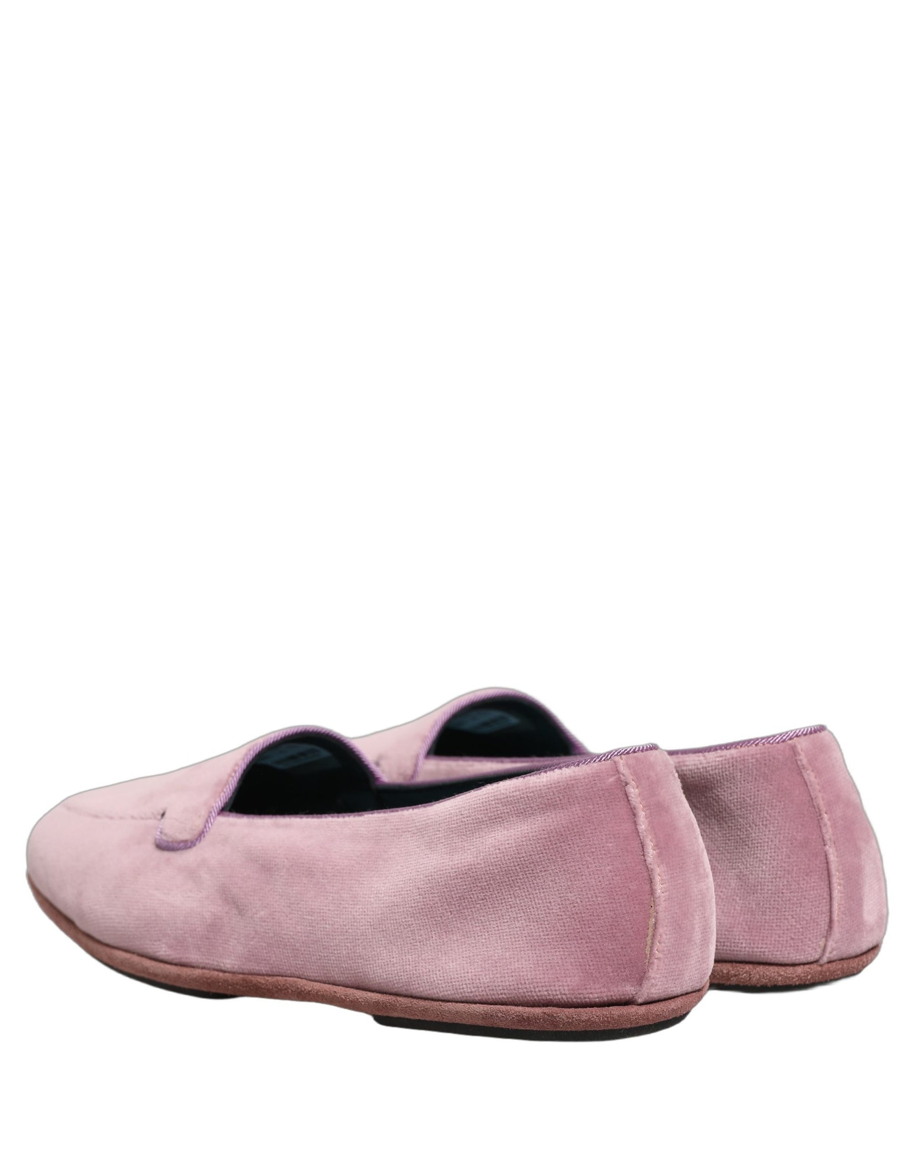 Dolce & Gabbana Pink Velvet Slip On Men Flats Loafers Shoes | Regal Royce