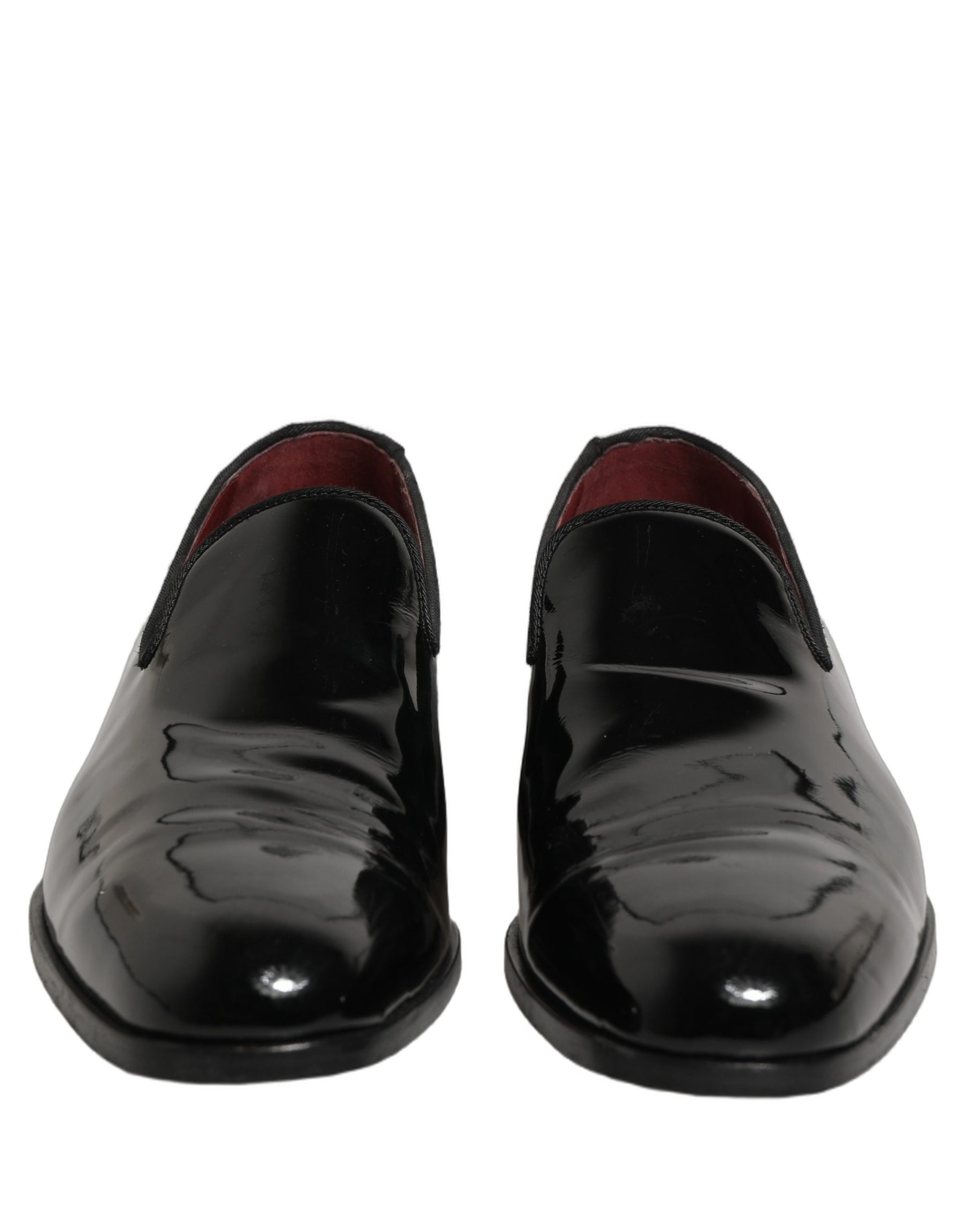 Dolce & Gabbana Black Patent Leather Men Dress Loafers Shoes | Regal Royce