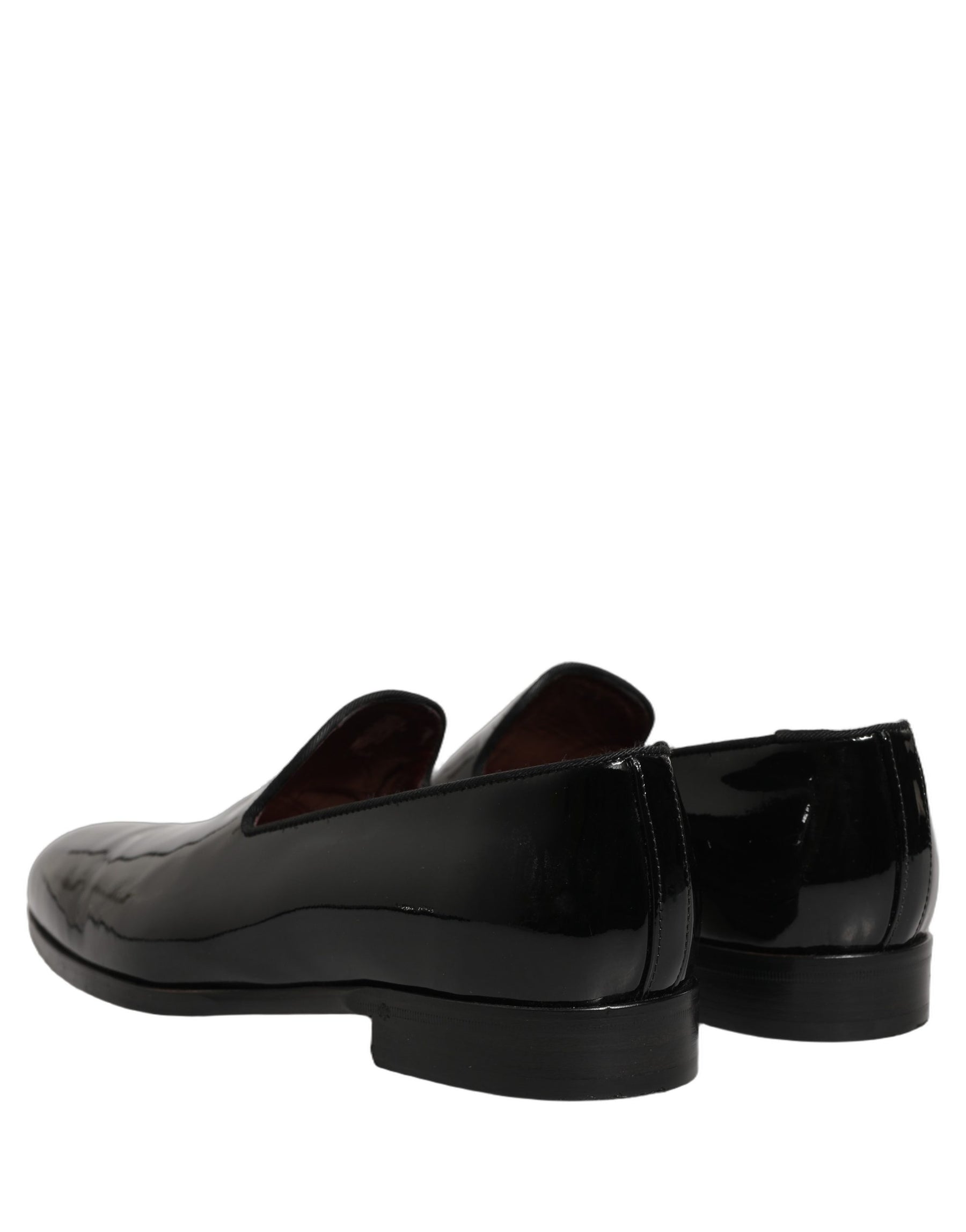 Dolce & Gabbana Black Patent Leather Men Dress Loafers Shoes | Regal Royce