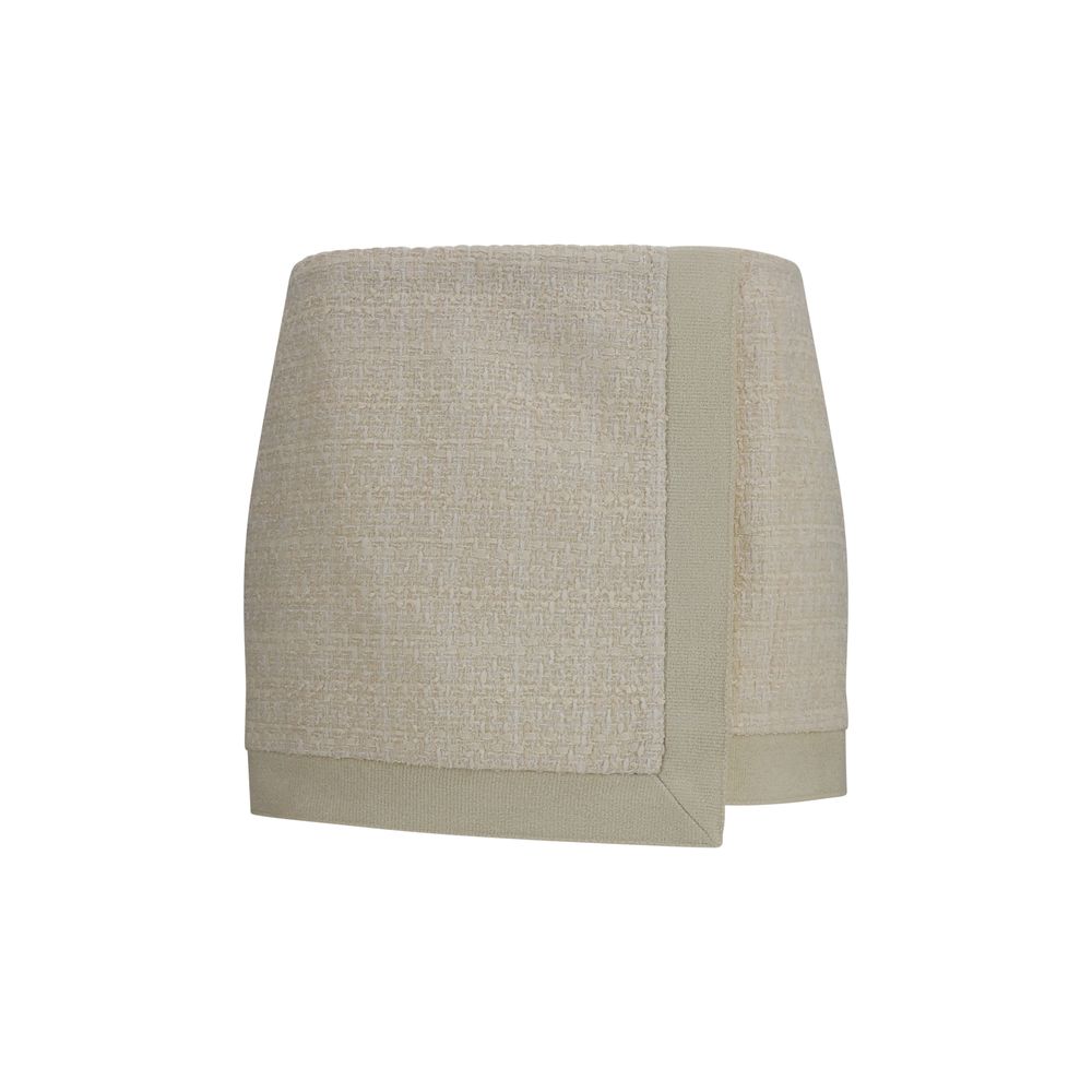 Balmain Beige Wool Oves Aries Mini Skirt | Regal Royce