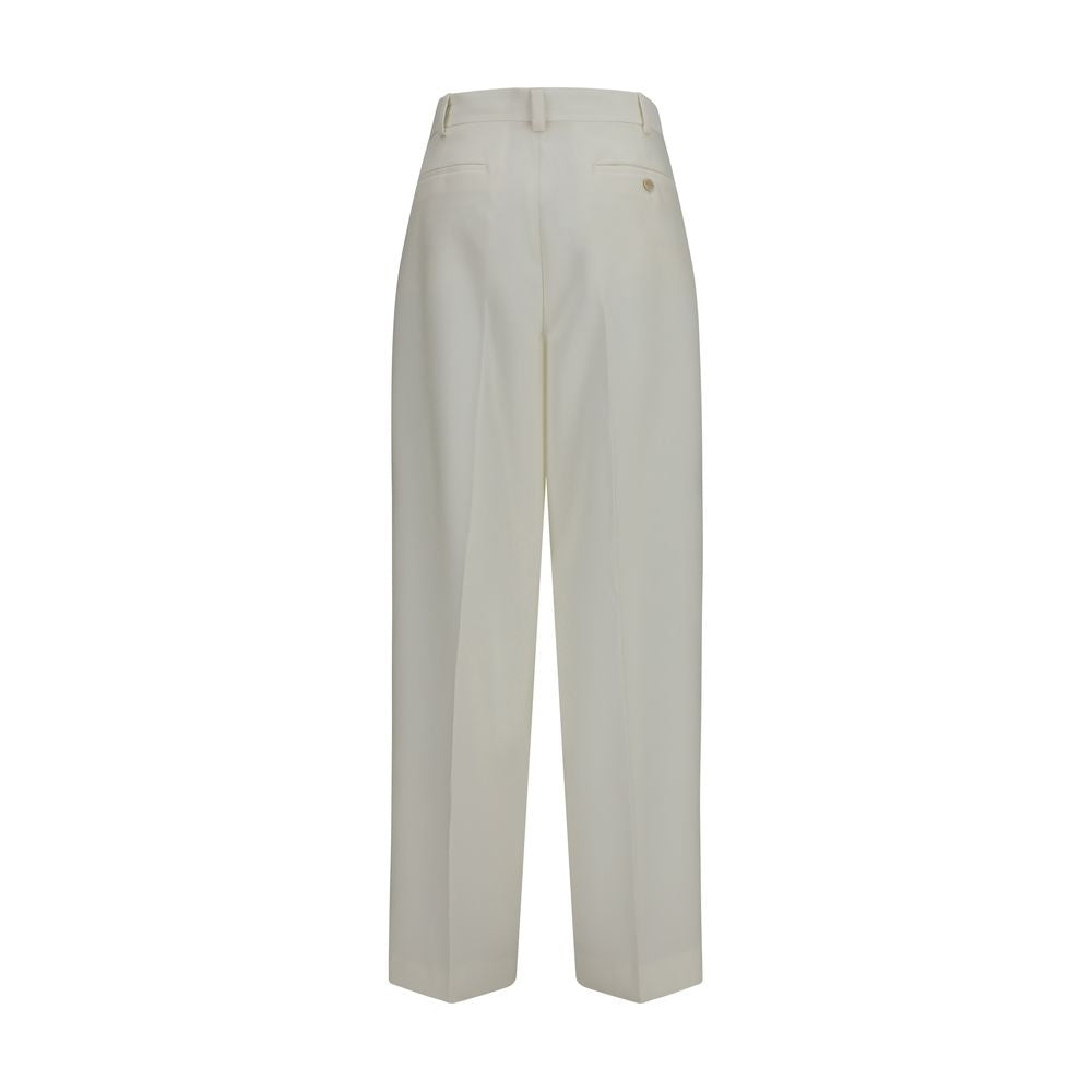 Calvin Klein White Wool Oves Aries Casual Pants | Regal Royce