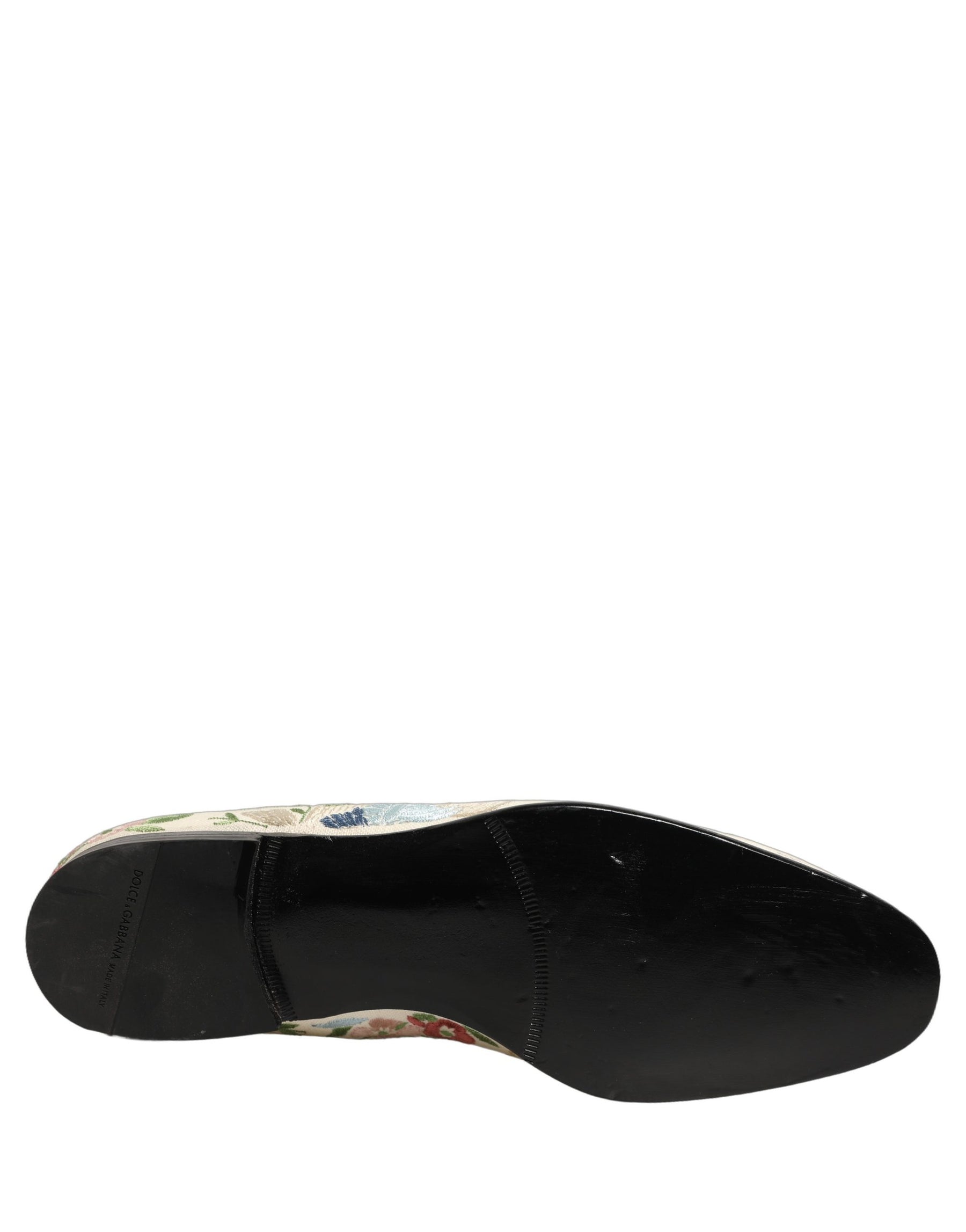 Dolce & Gabbana White Floral Embroidery Dress Loafers Shoes | Regal Royce