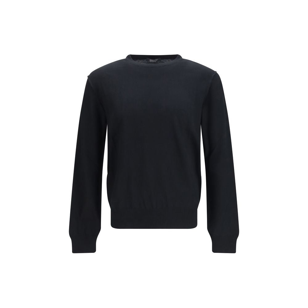 Aragona Cashmere Black Wool Oves Aries Sweatshirt | Regal Royce