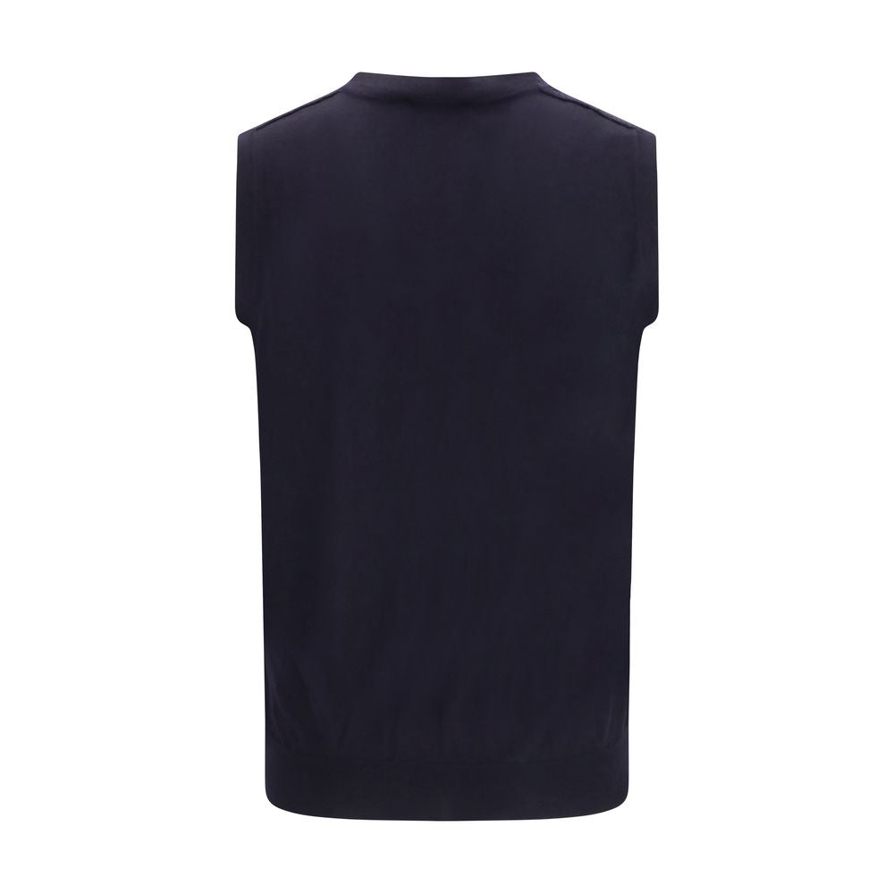 Aragona Cashmere Blue Wool Oves Aries Sleeveles Sweater | Regal Royce