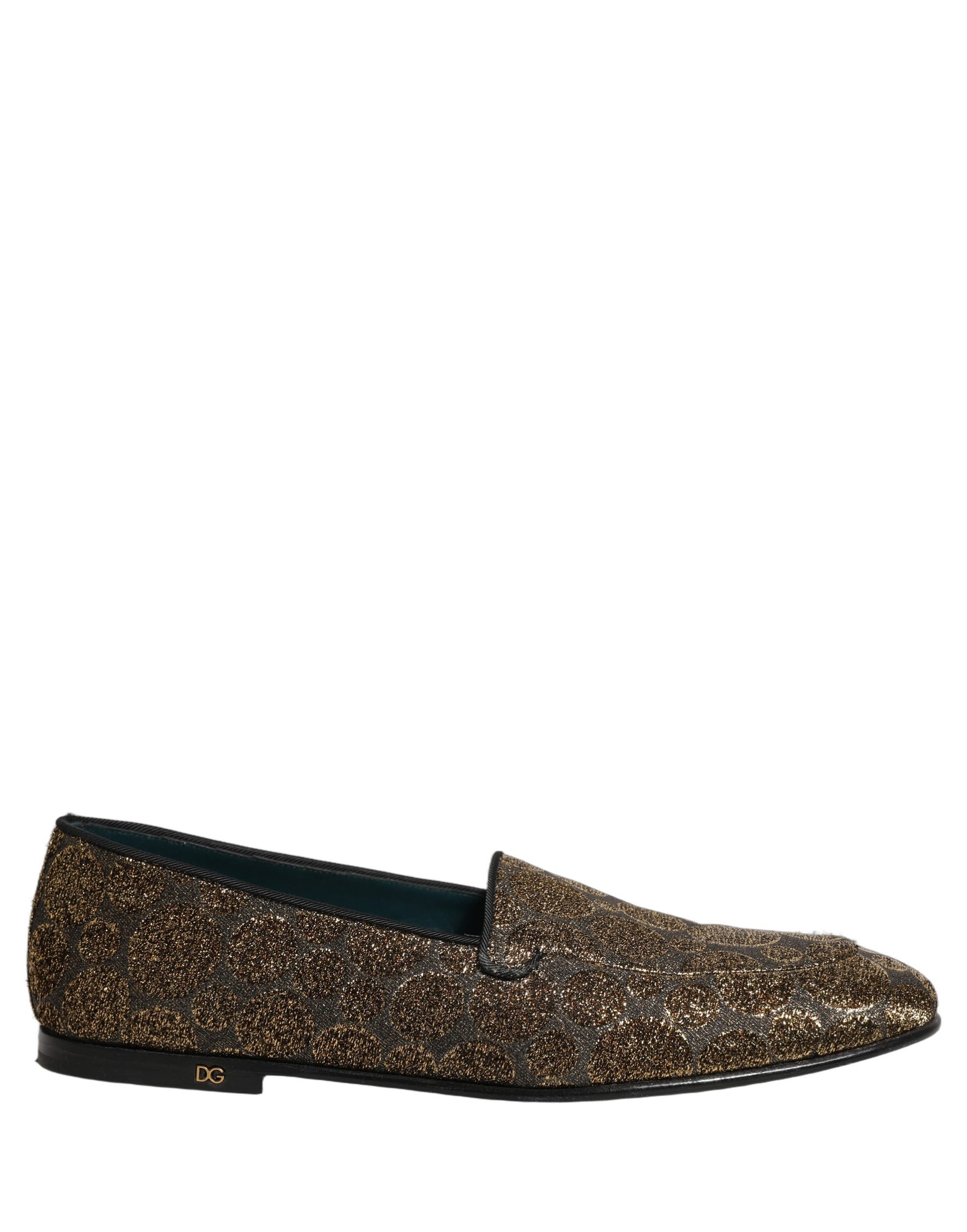 Dolce & Gabbana Gold Lurex Glitter Men Slip On Loafers Shoes | Regal Royce