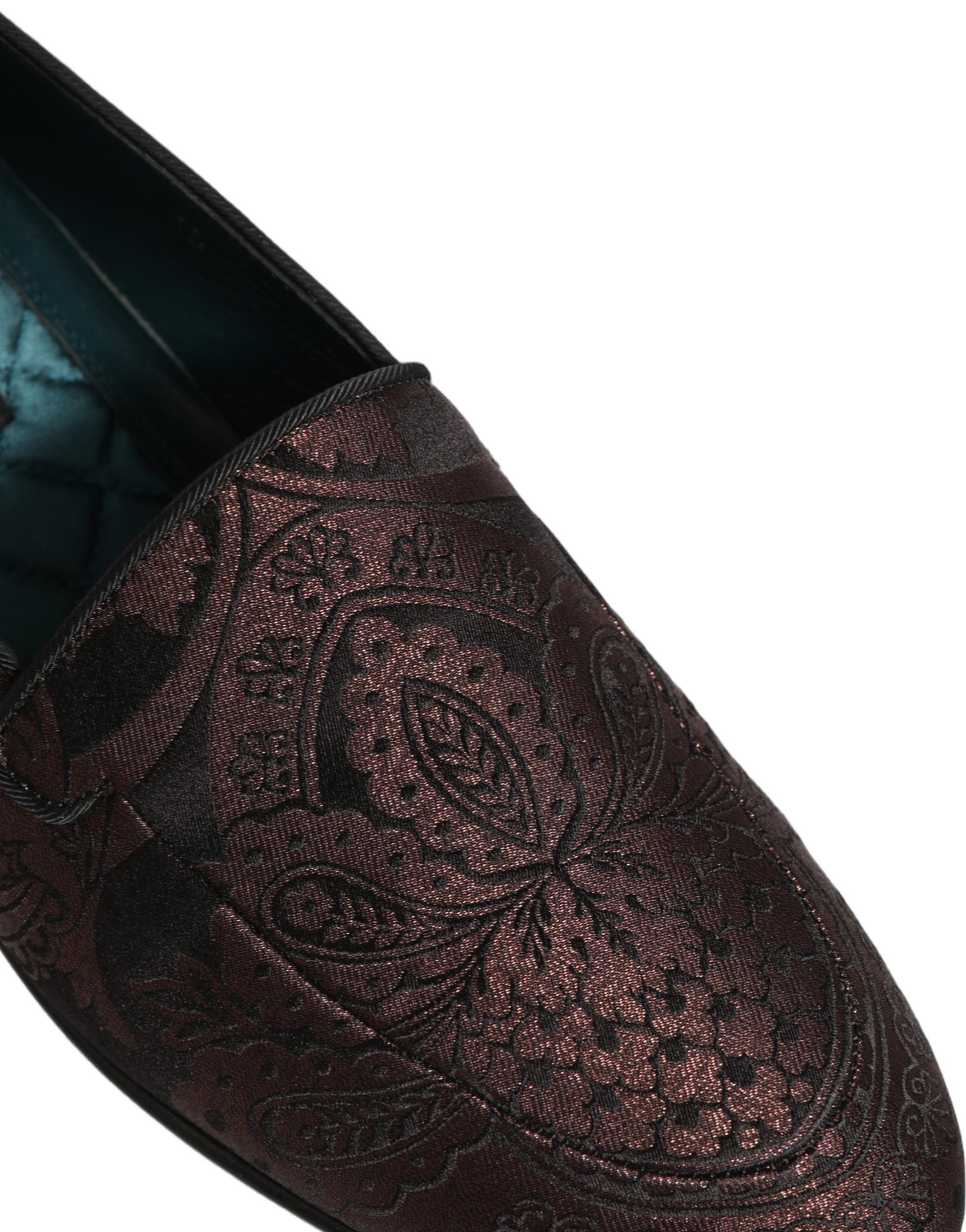 Dolce & Gabbana Maroon Jacquard Leather Slip On Loafers Shoes | Regal Royce