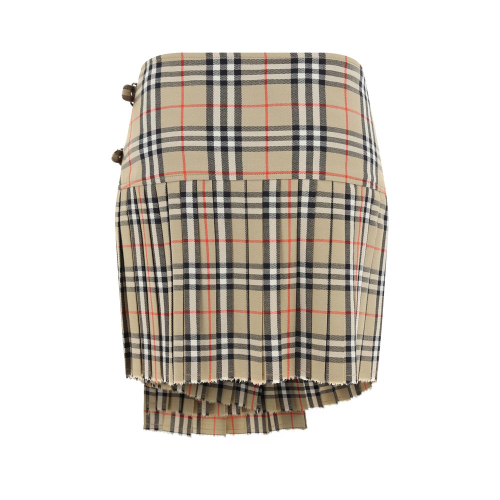Burberry Beige Wool Oves Aries Mini Skirt | Regal Royce