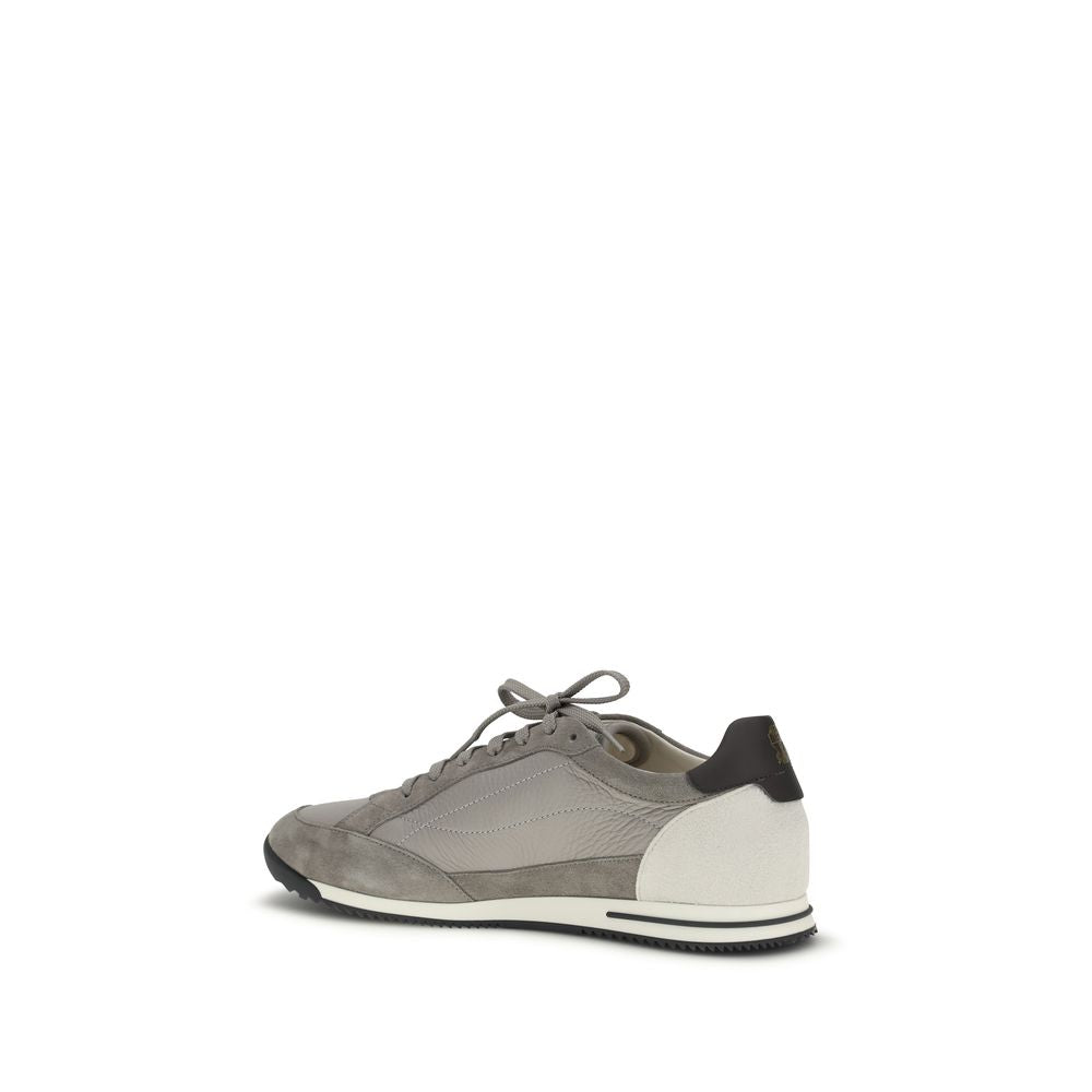 Brunello Cucinelli Gray Calf Leather Bos Taurus Sneakers | Regal Royce
