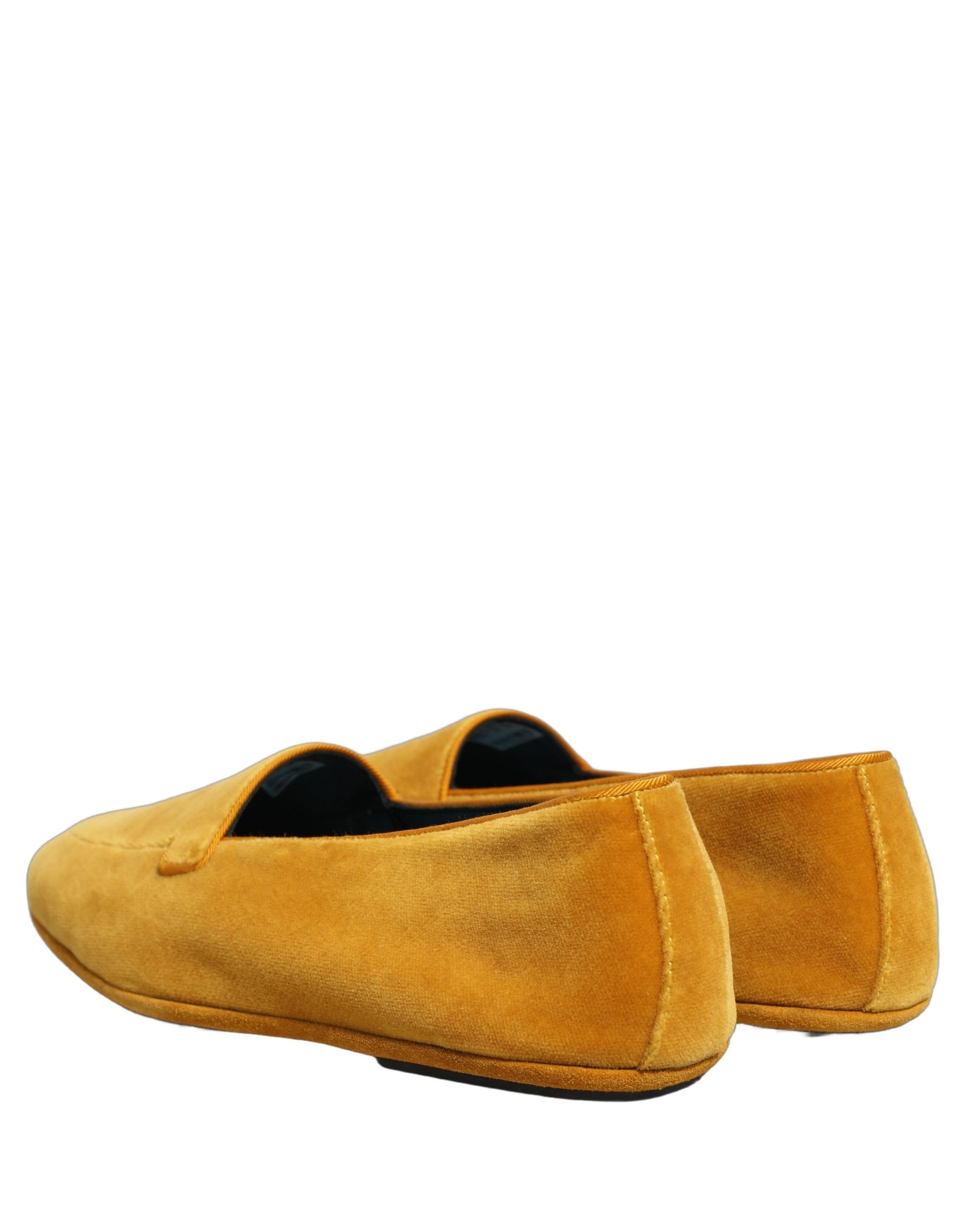 Dolce & Gabbana Yellow Velvet Slip On Men Dress Loafers Shoes | Regal Royce