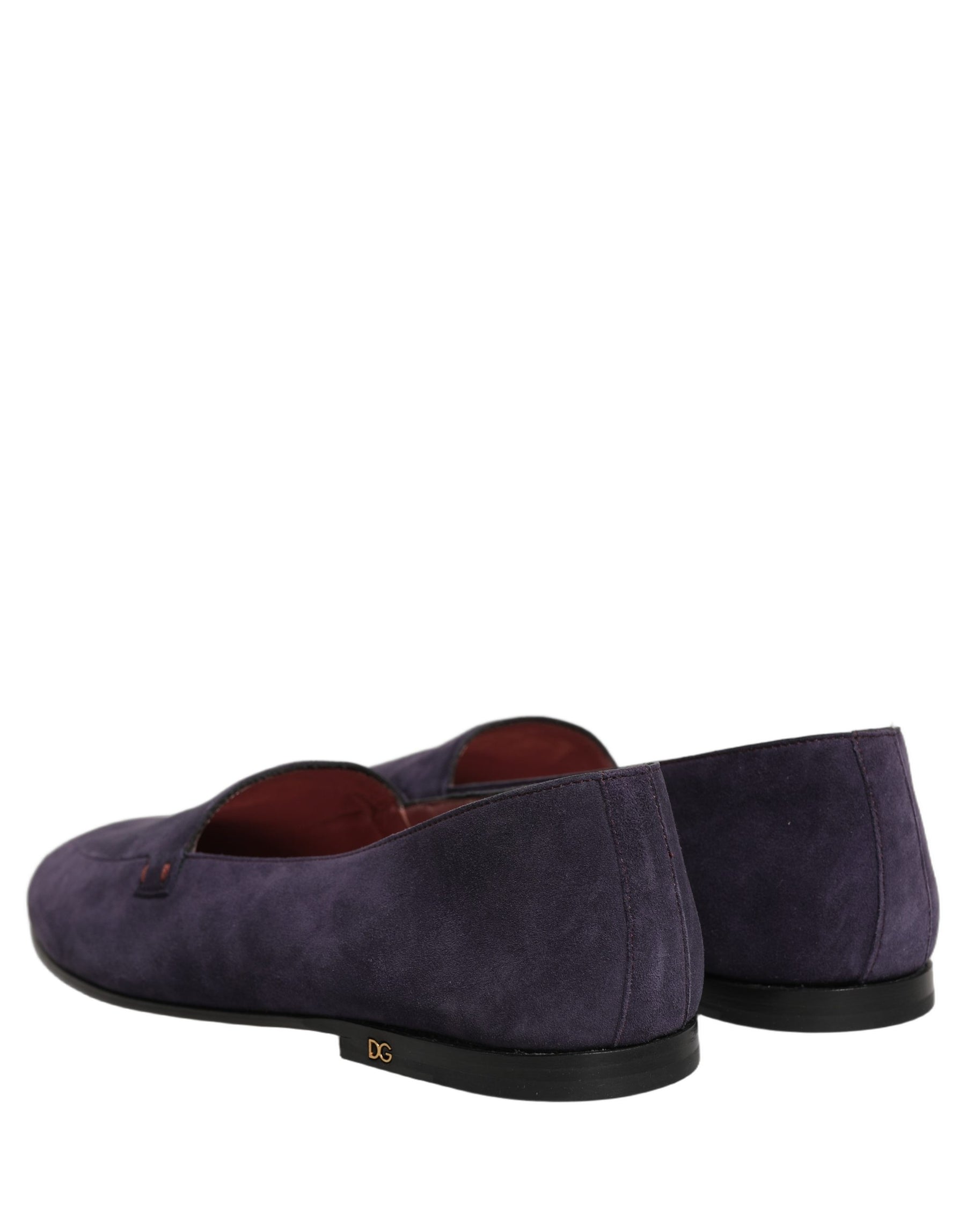 Dolce & Gabbana Violet Velvet Slip On Men Flats Loafers Shoes | Regal Royce