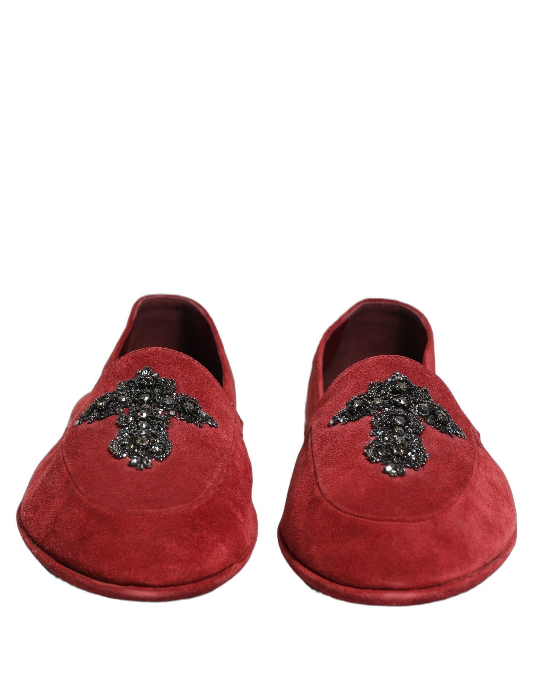 Dolce & Gabbana Red Suede Cross Slip On Dress Loafers Shoes | Regal Royce