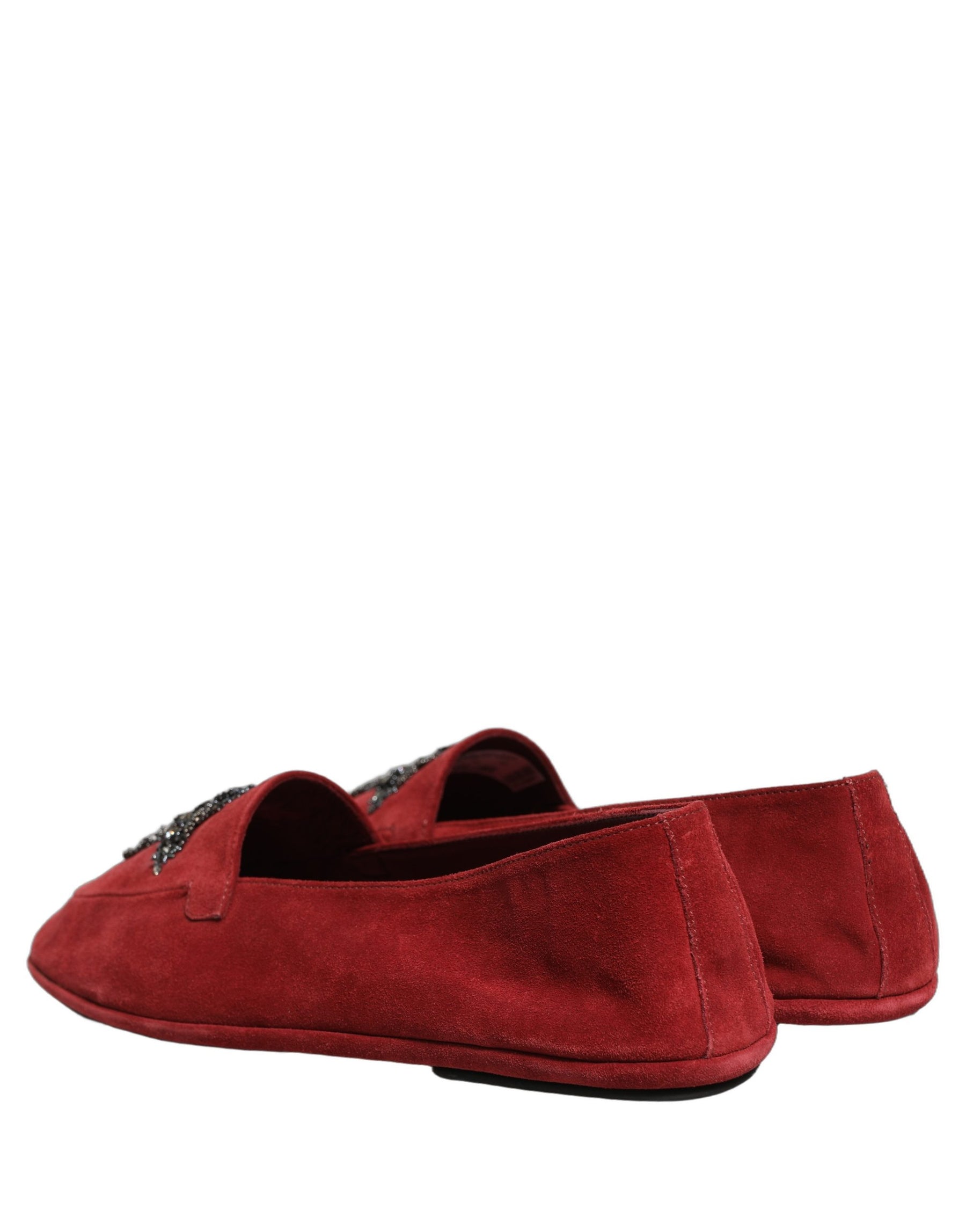 Dolce & Gabbana Red Suede Cross Slip On Dress Loafers Shoes | Regal Royce