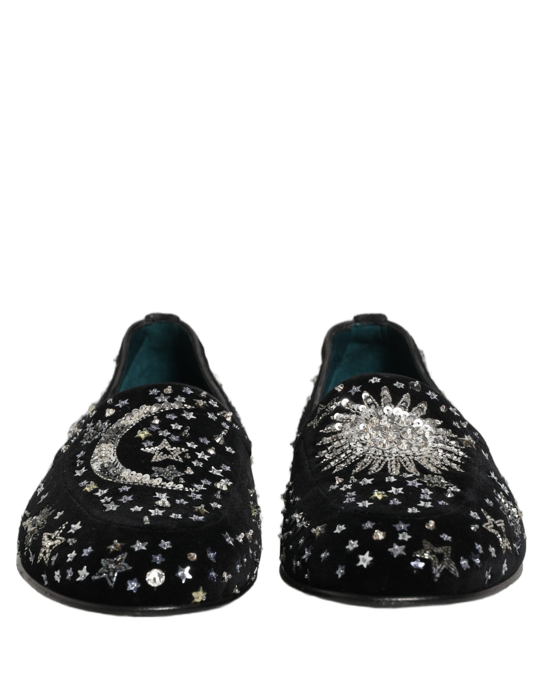 Dolce & Gabbana Black Crystal Embellished Dress Loafers Shoes | Regal Royce