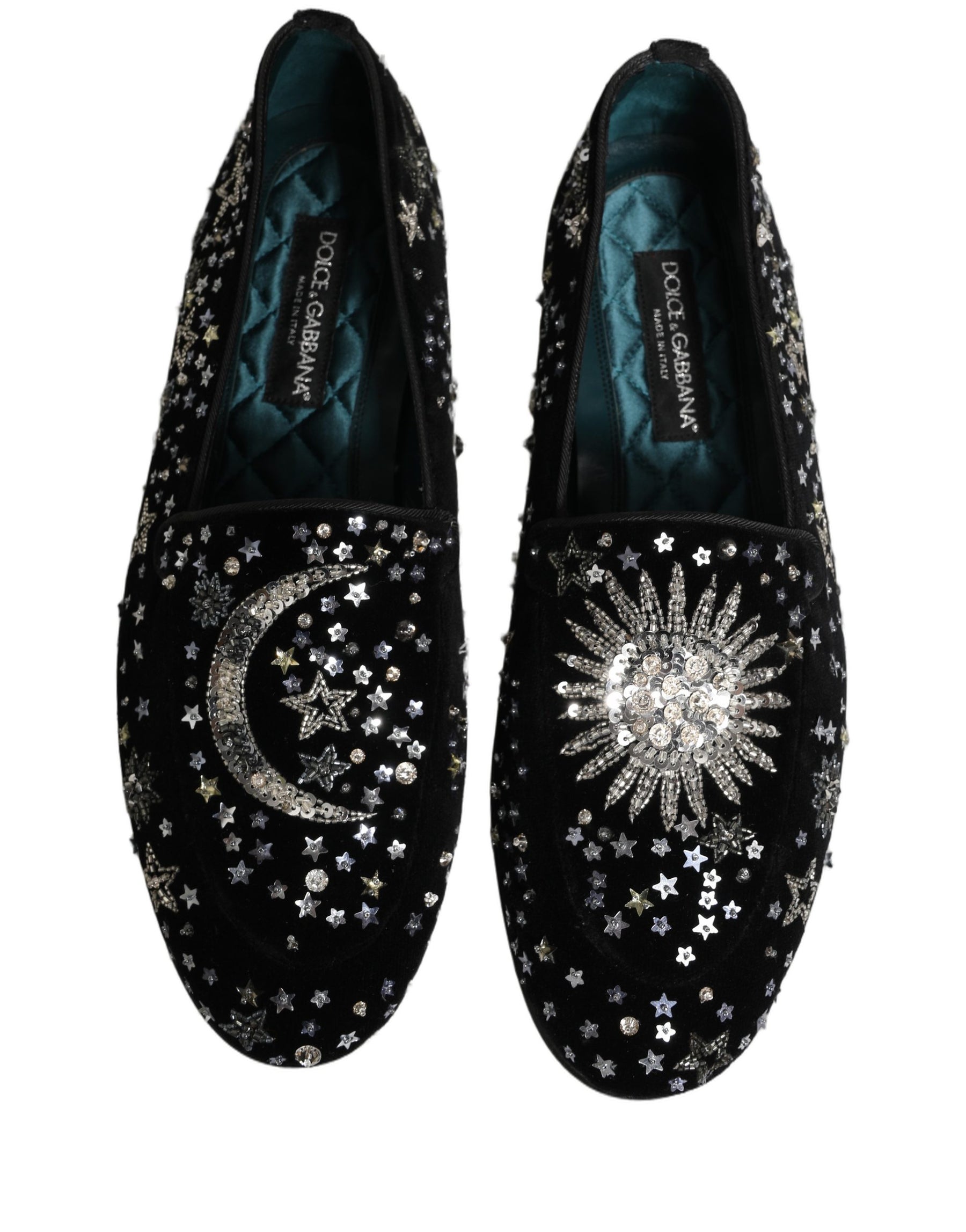 Dolce & Gabbana Black Crystal Embellished Dress Loafers Shoes | Regal Royce