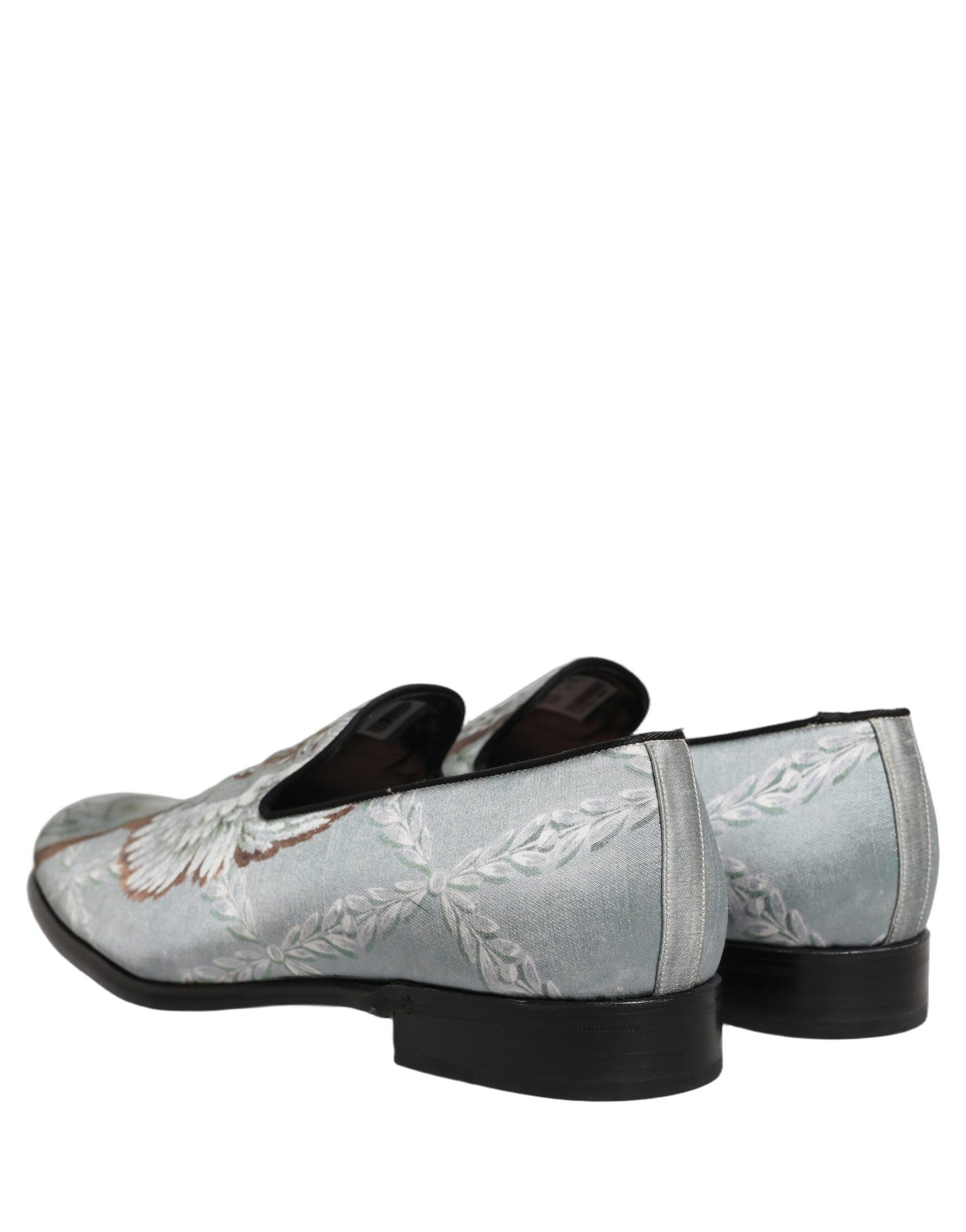 Dolce & Gabbana Gray Baroque Angel Velvet Men Loafers Shoes | Regal Royce