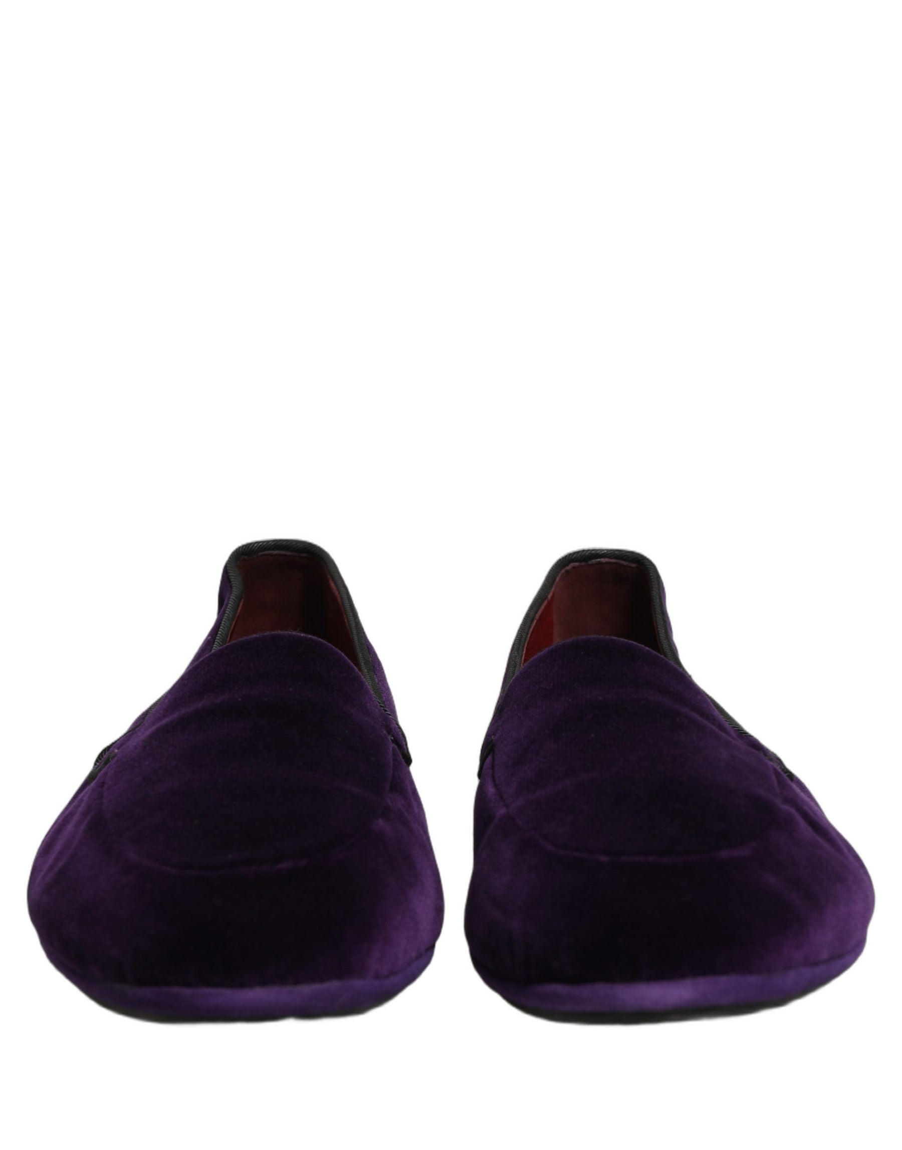 Dolce & Gabbana Violet Velvet Slip On Men Flats Loafers Shoes | Regal Royce