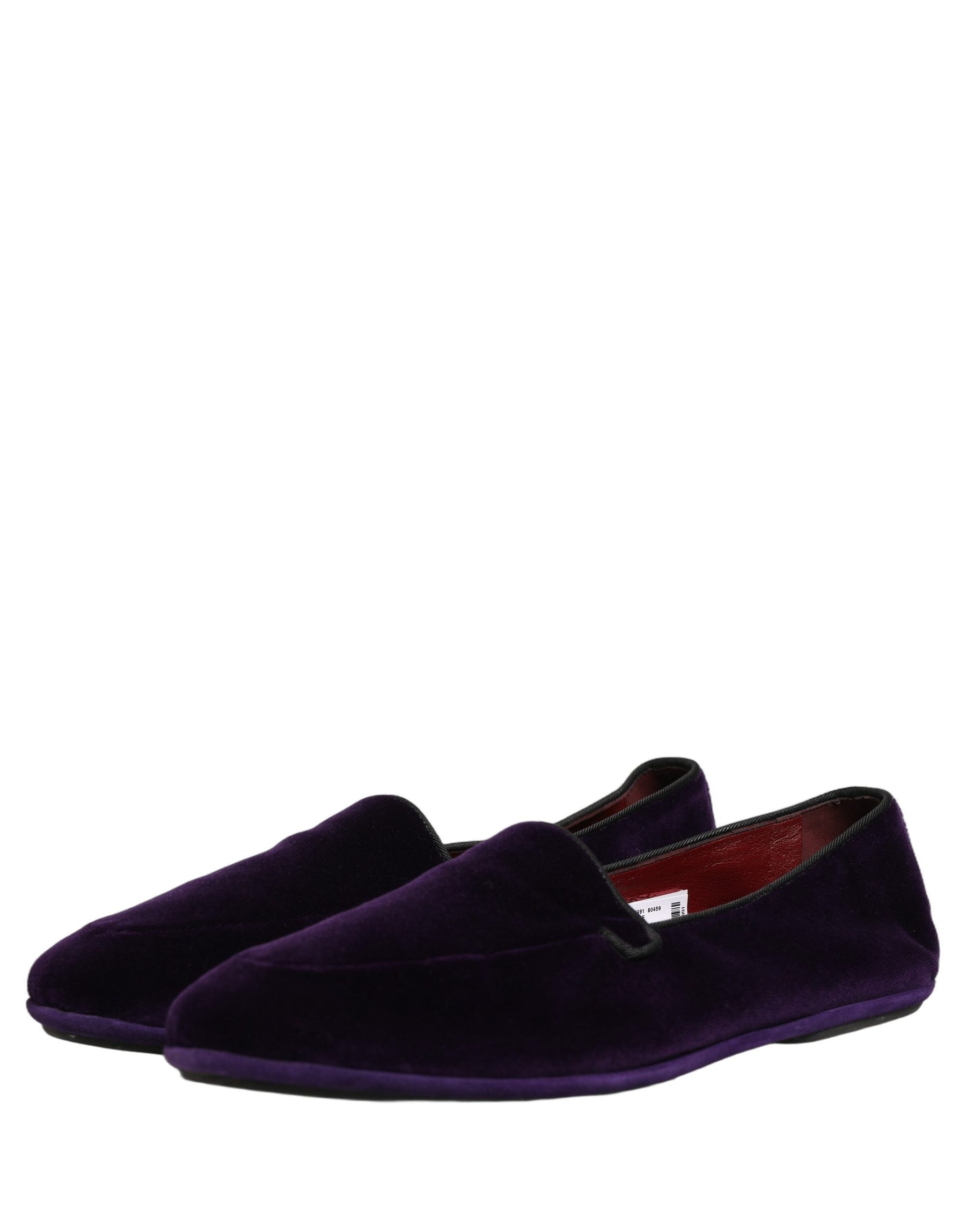 Dolce & Gabbana Violet Velvet Slip On Men Flats Loafers Shoes | Regal Royce